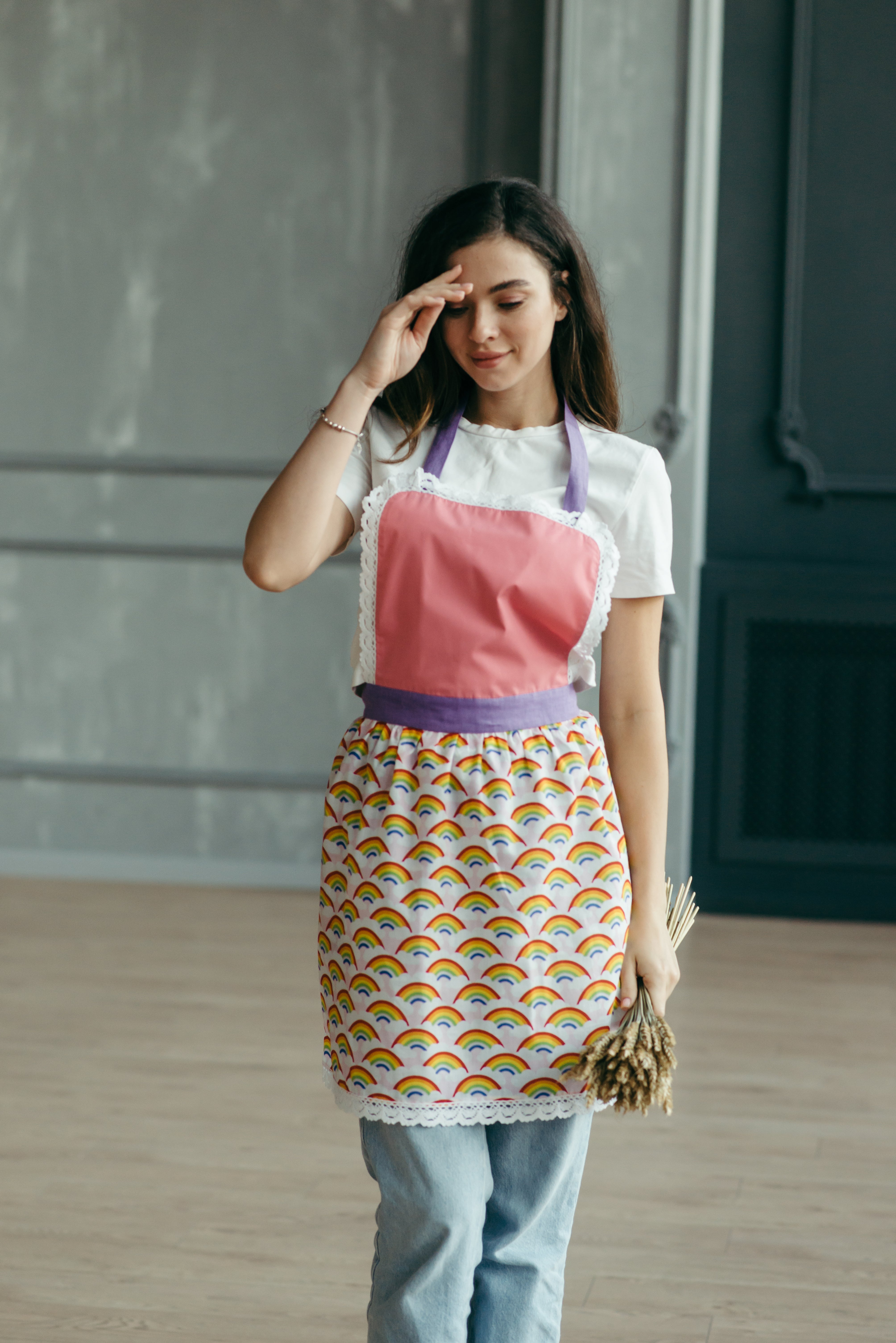 Kids' Personalised Aprons | Purple, Floral & Polka Dot Prints