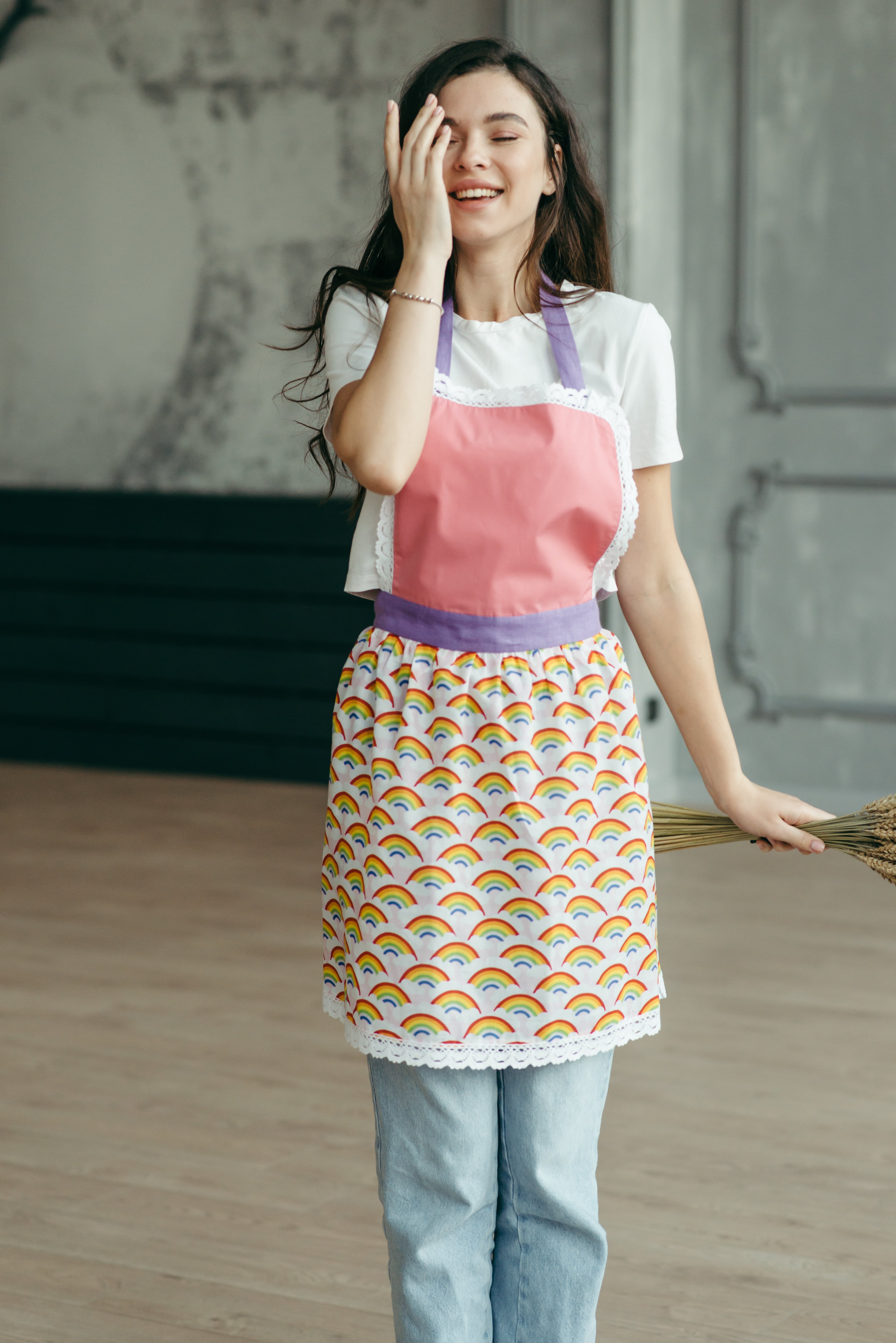 Kids' Personalised Aprons | Purple, Floral & Polka Dot Prints