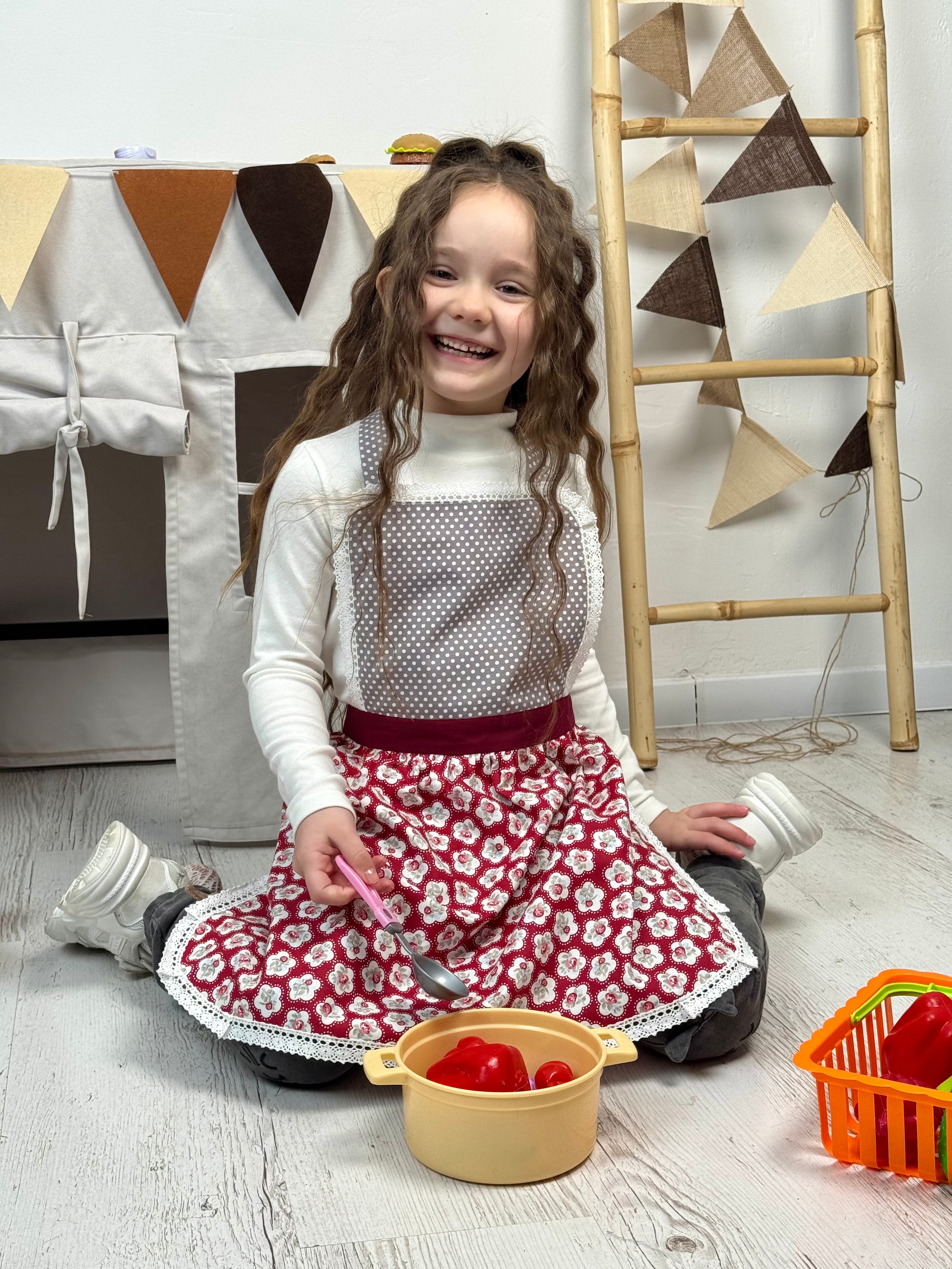 Kids’ Personalised Aprons | Reds Prints, Polka Dots and Florals