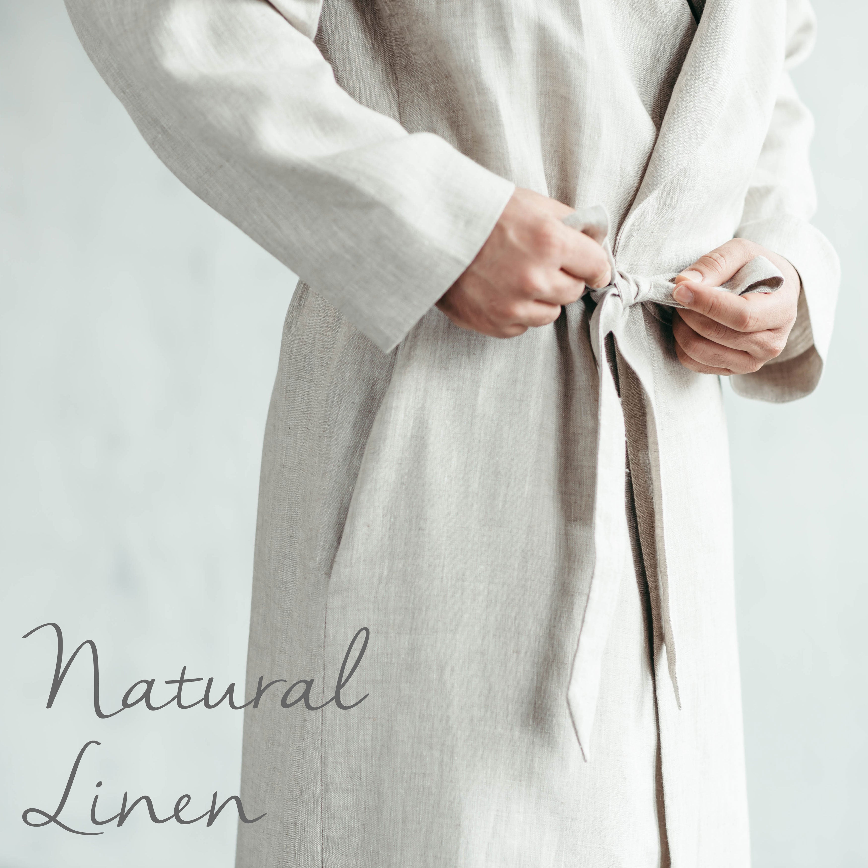 Bathrobe for Men | Natural Linen Colour