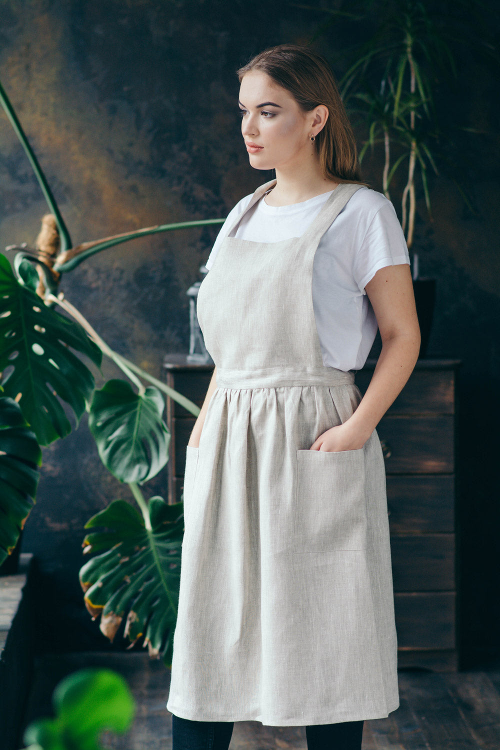 Linen Kitchen Apron | Women’s Pinafore Style