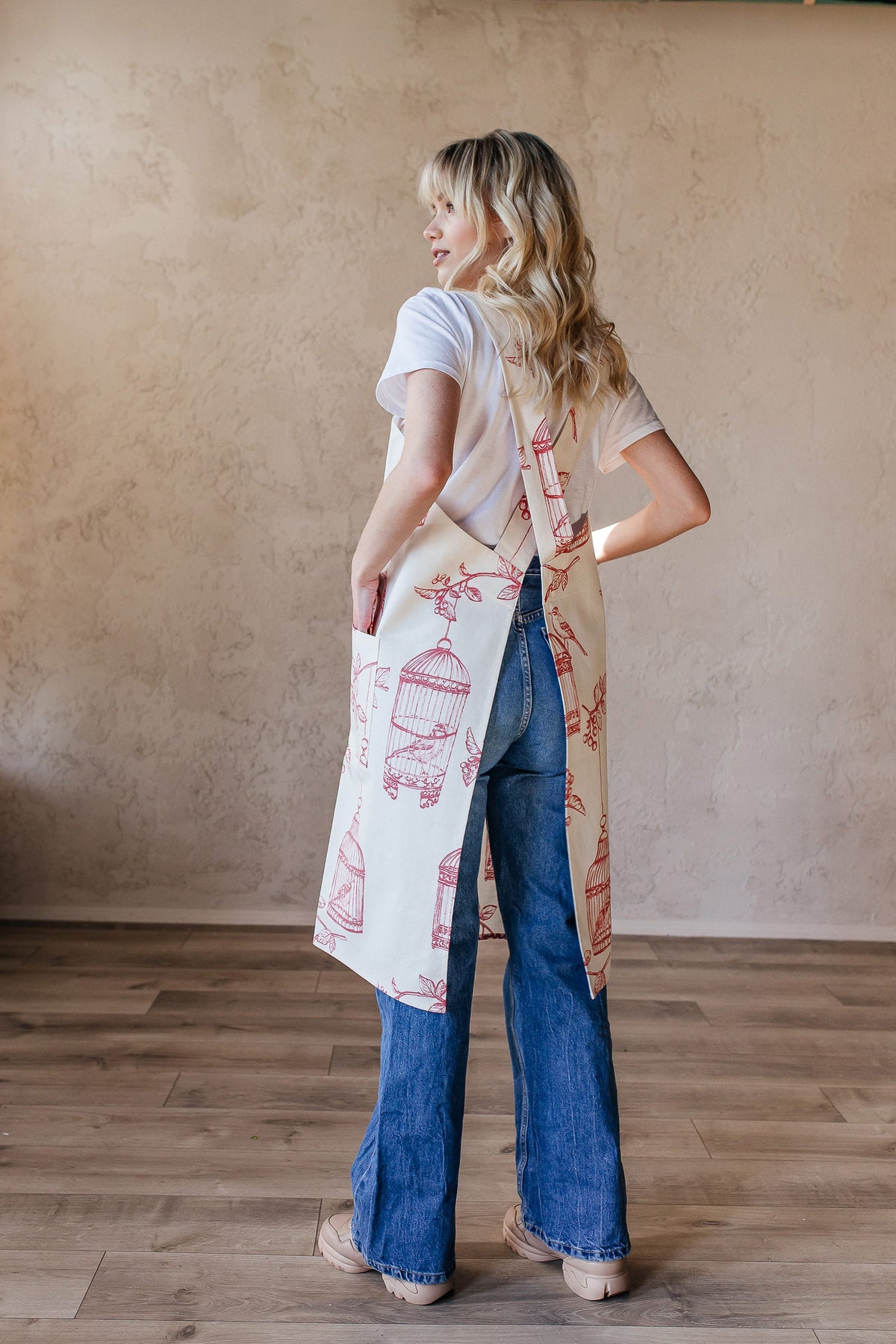 Printed Cotton Pinafore Apron | Checked