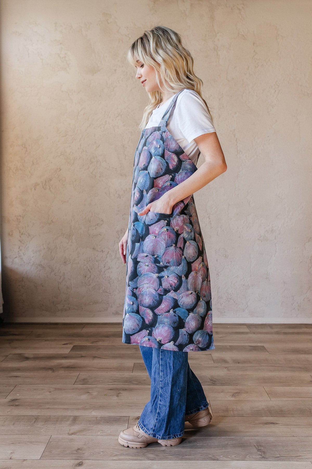 Heavy Duty Canvas Pinafore Apron | Purple Figs