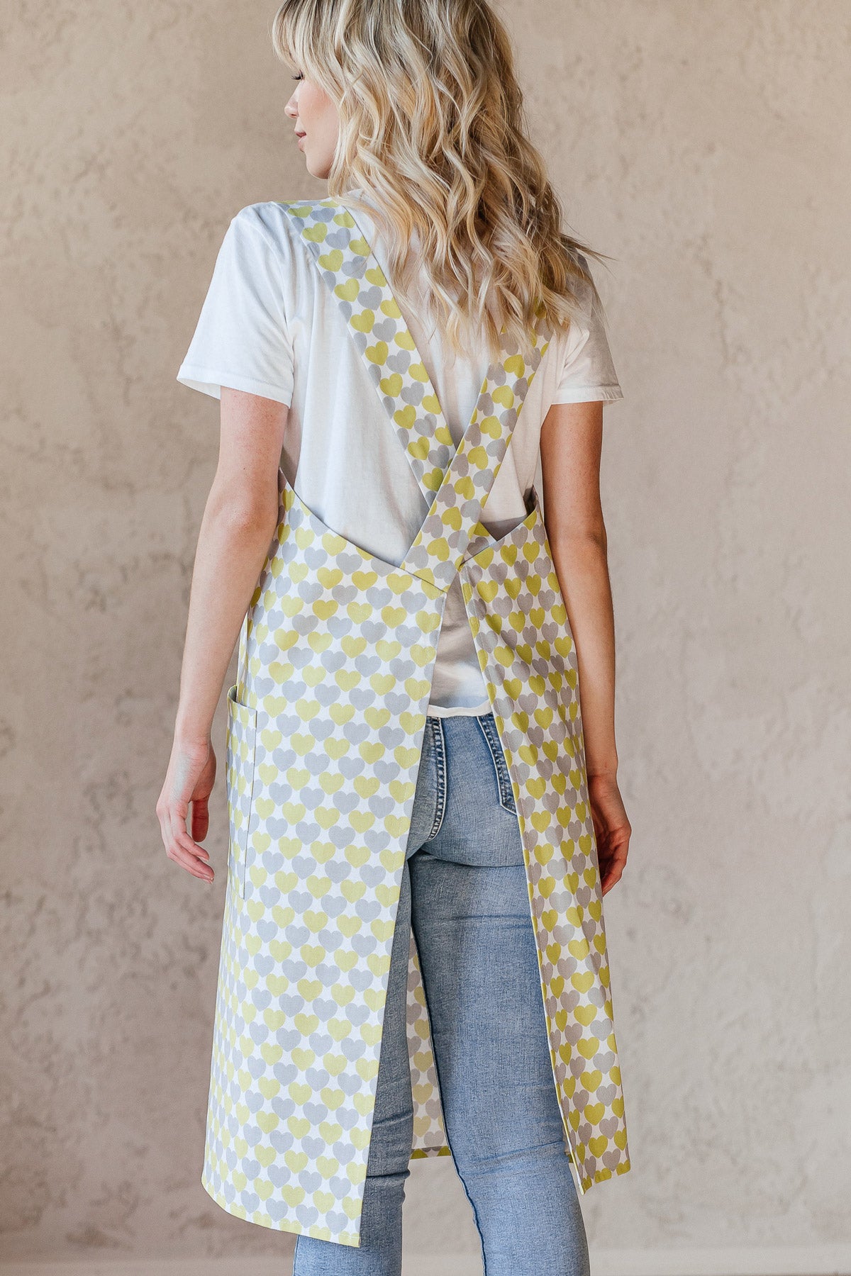 Printed Cotton Pinafore Apron | Herb Pots