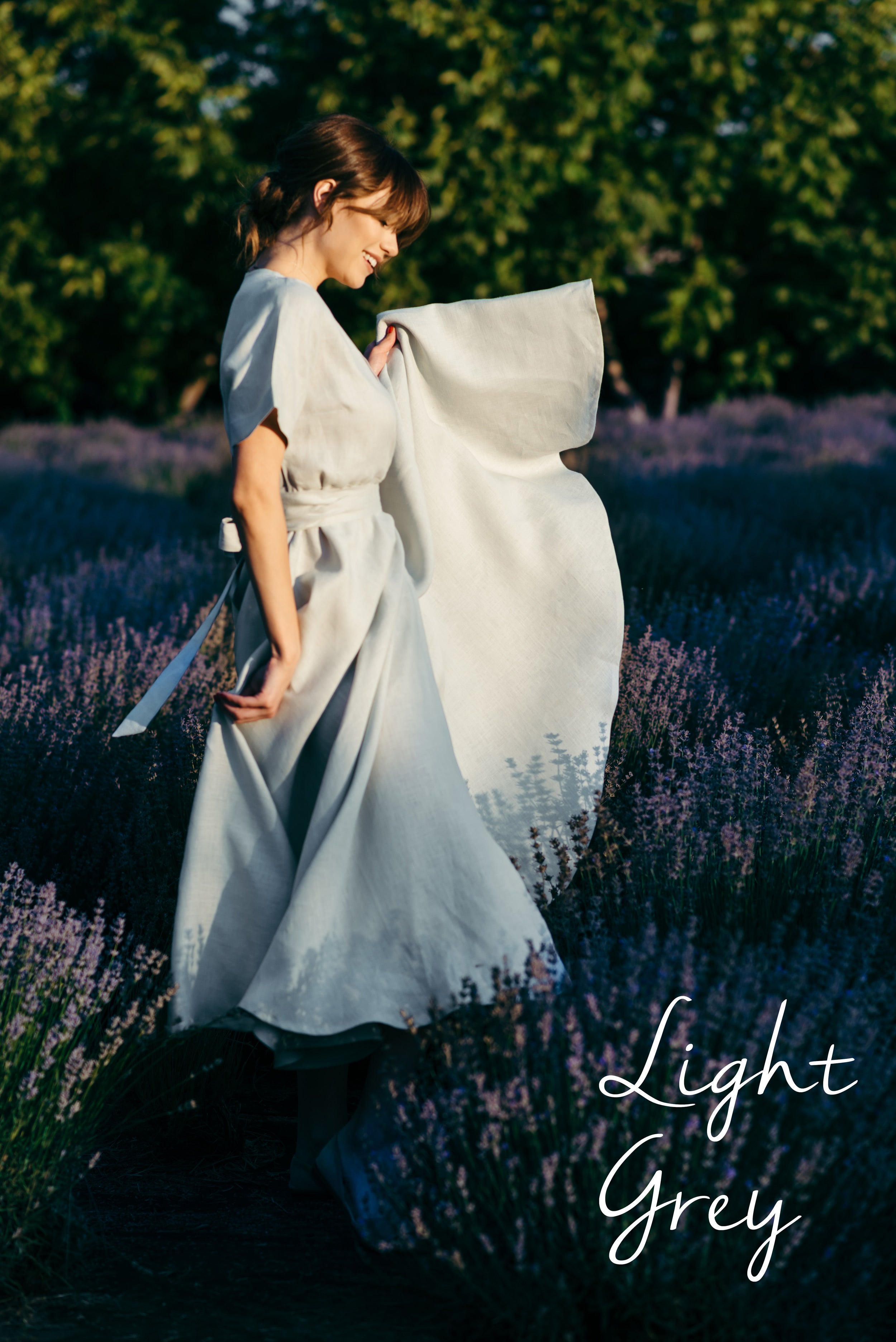 Midi Linen Wrap Dress | Plum