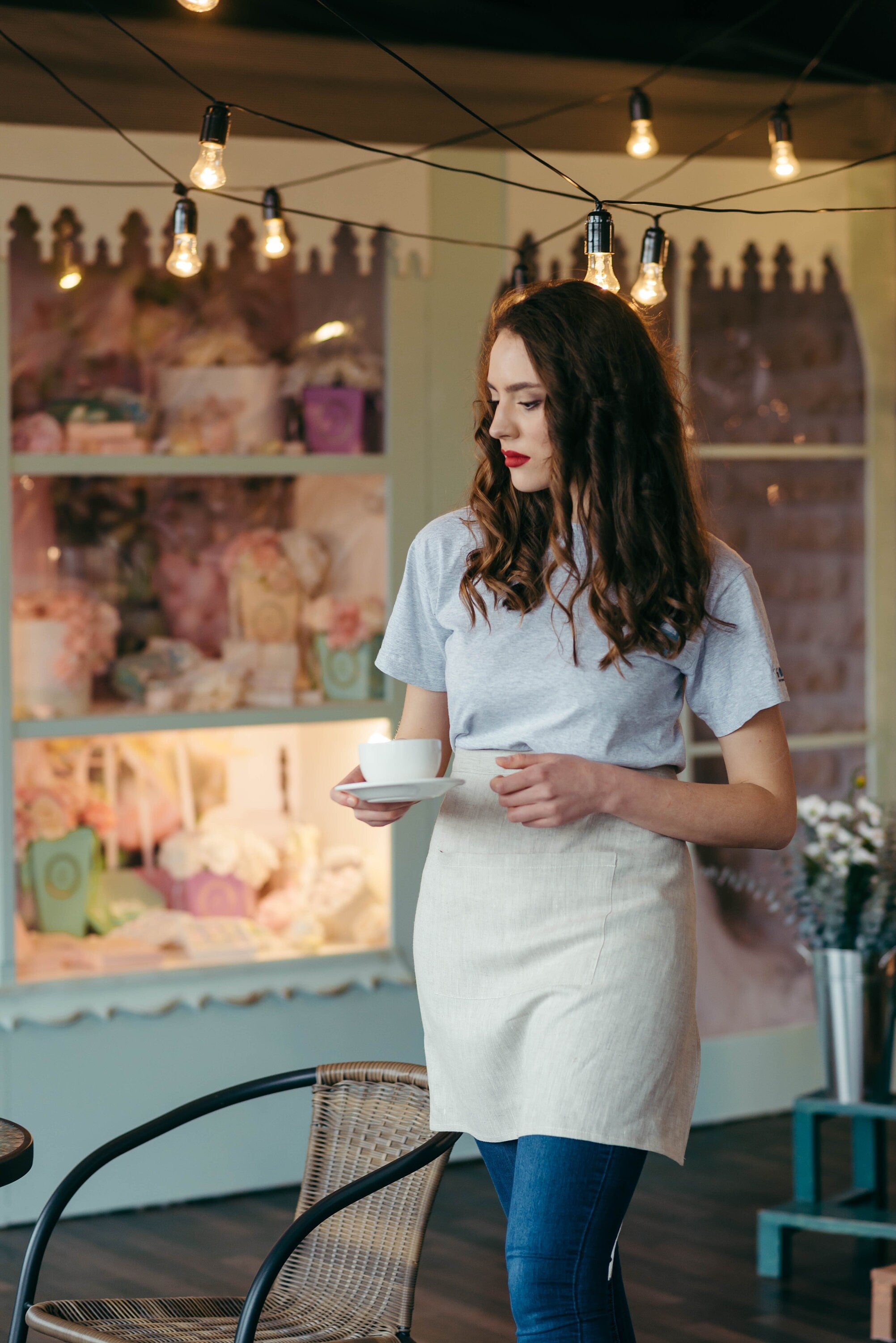 Linen Waist Apron for Kitchen & Craft