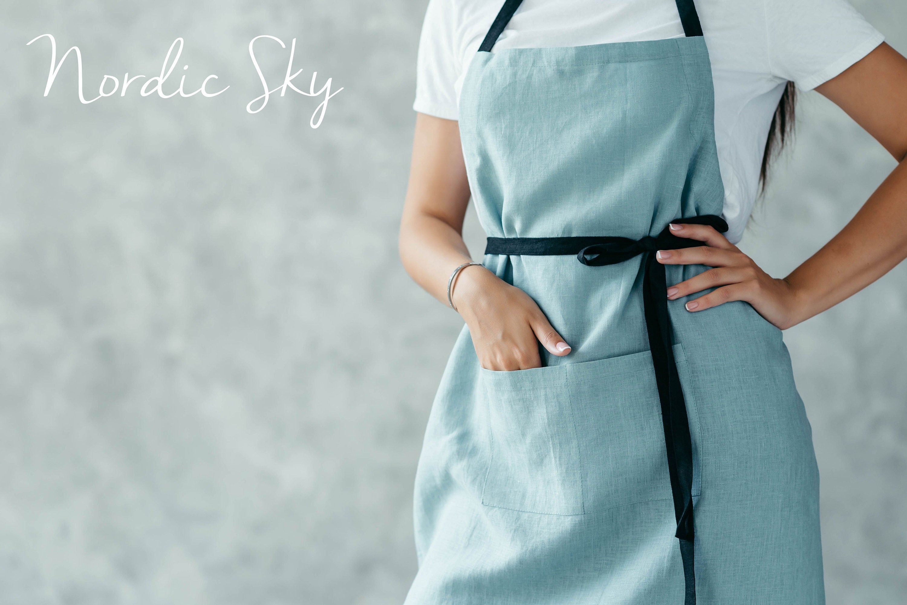 Natural Linen Kitchen Apron