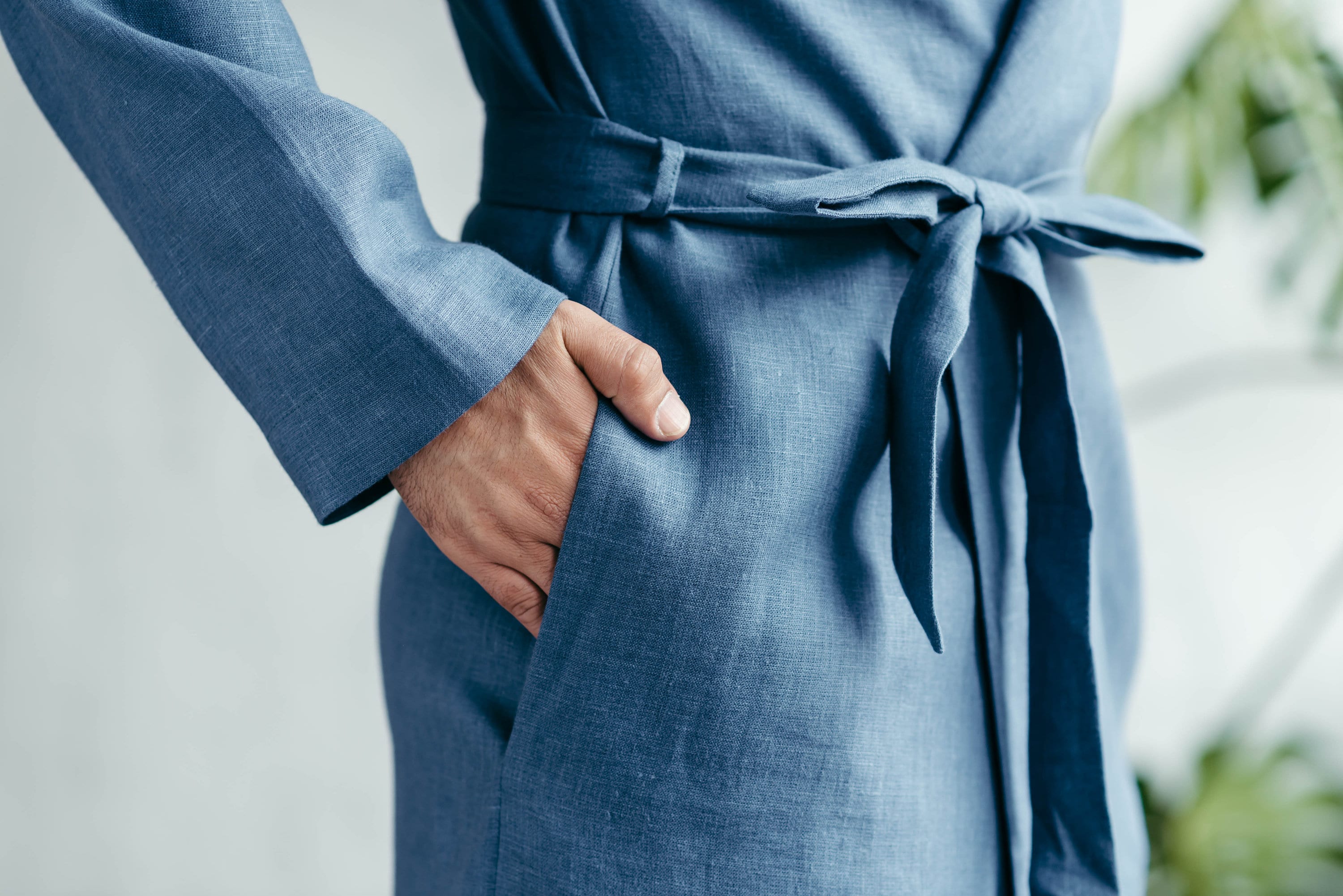 Men’s Linen Robe with Hood