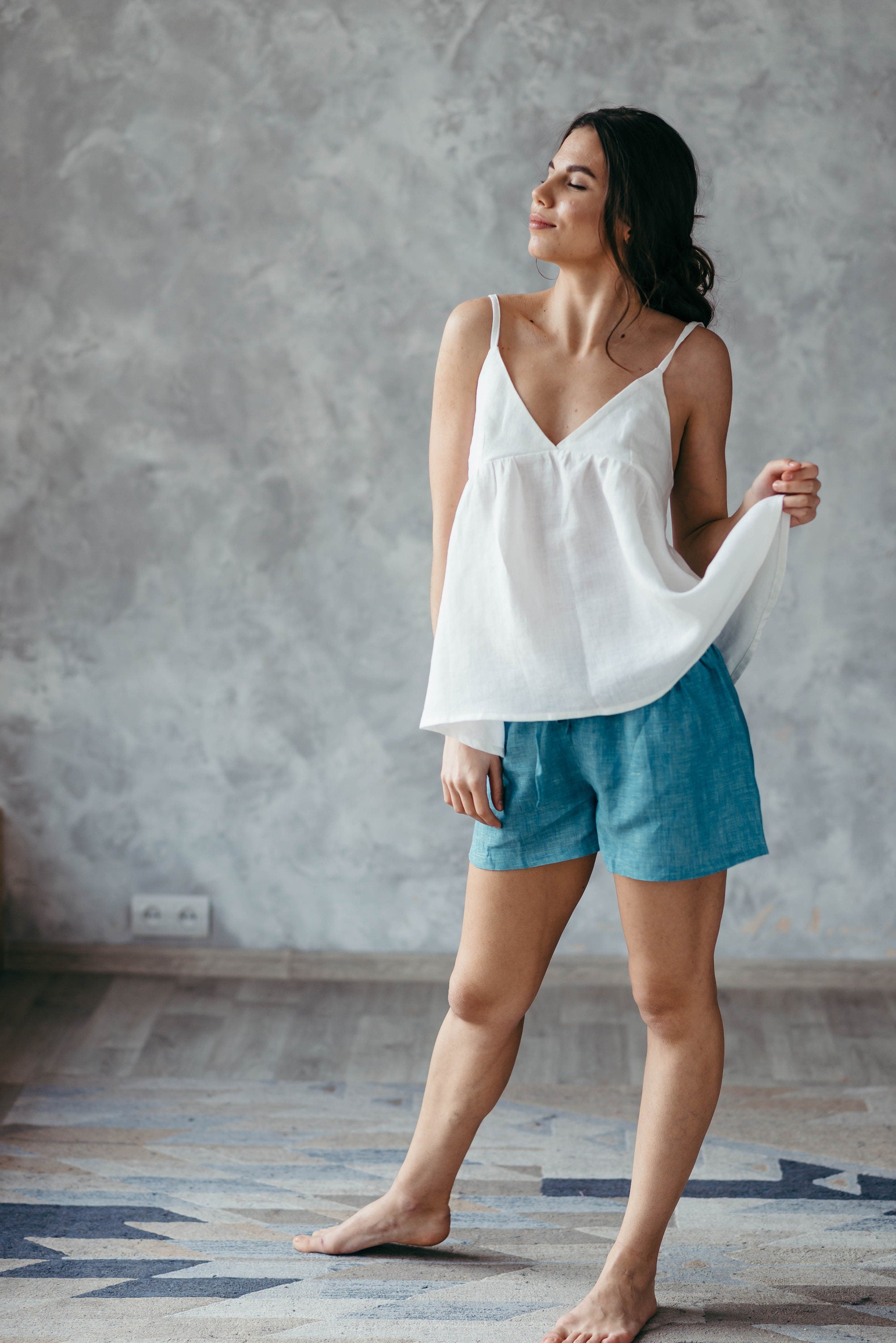 White Linen Cami Top