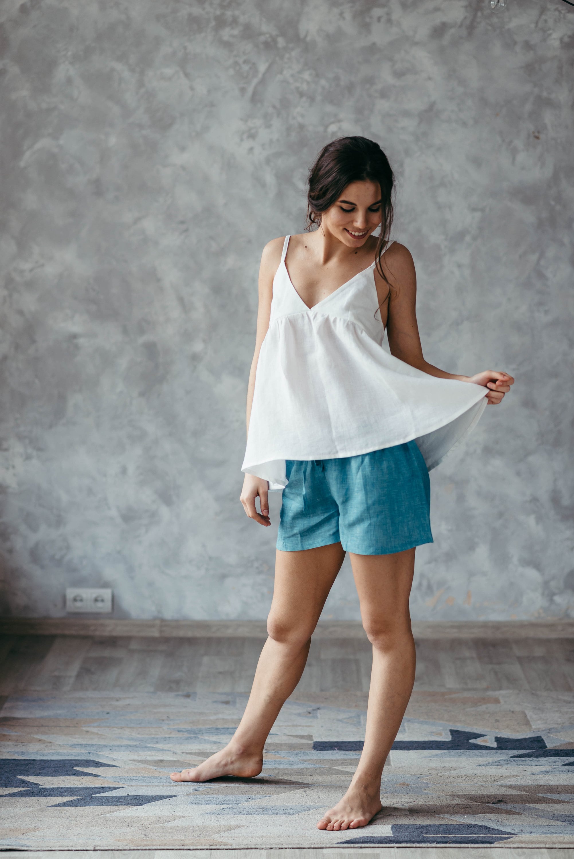 White Linen Cami Top