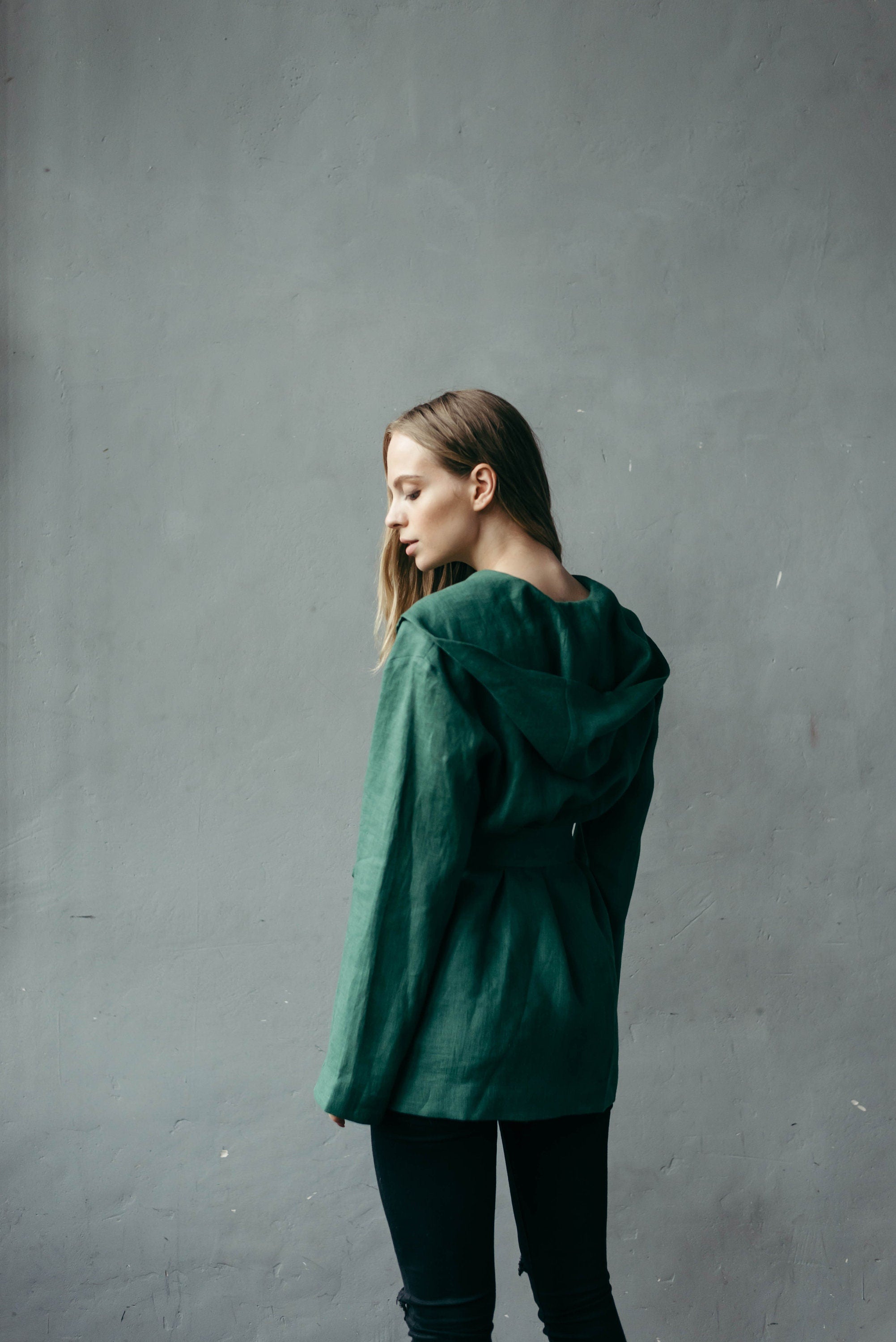 Women’s Linen Jacket with Hood