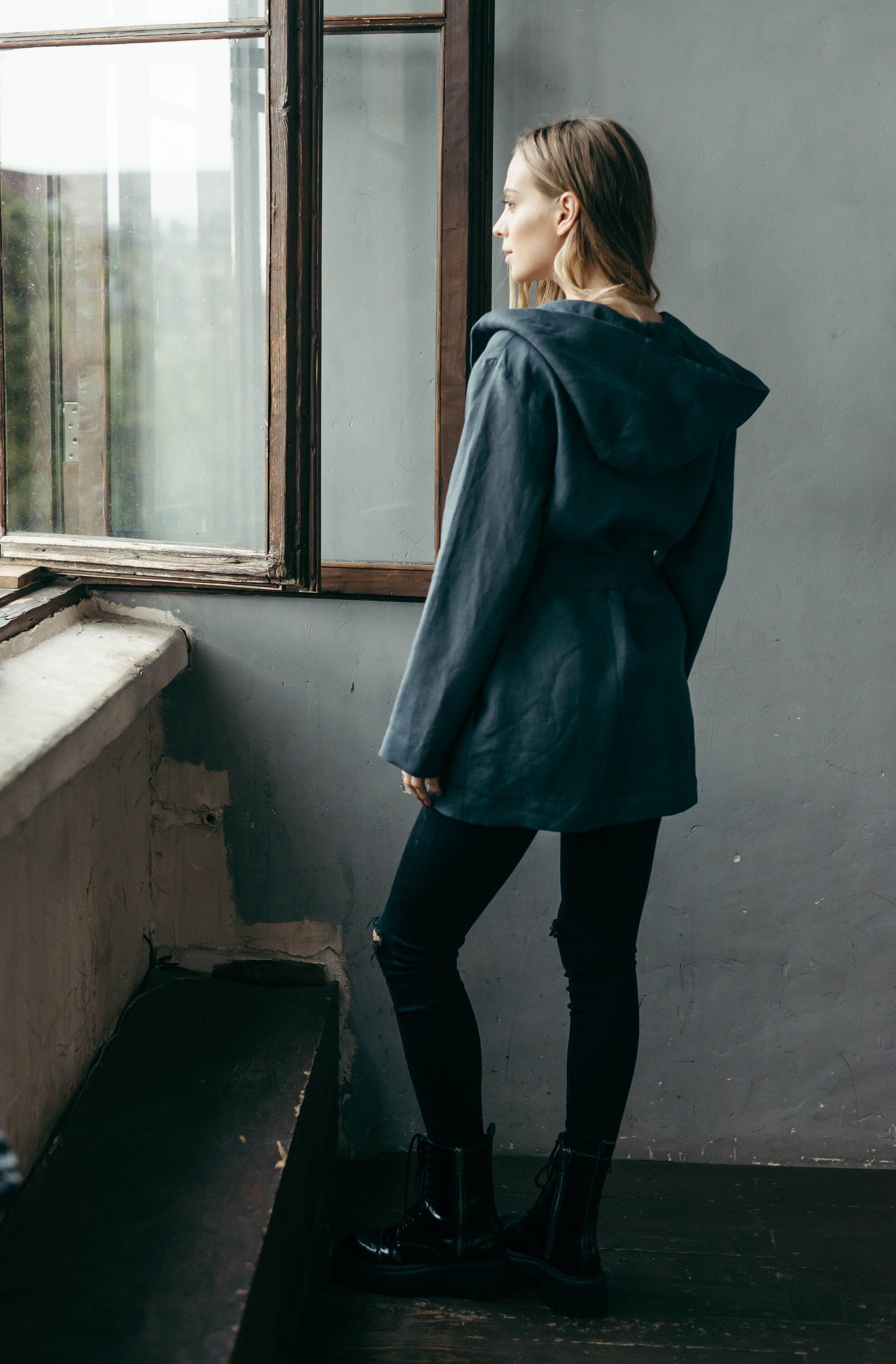 Linen Hooded Jacket for Women