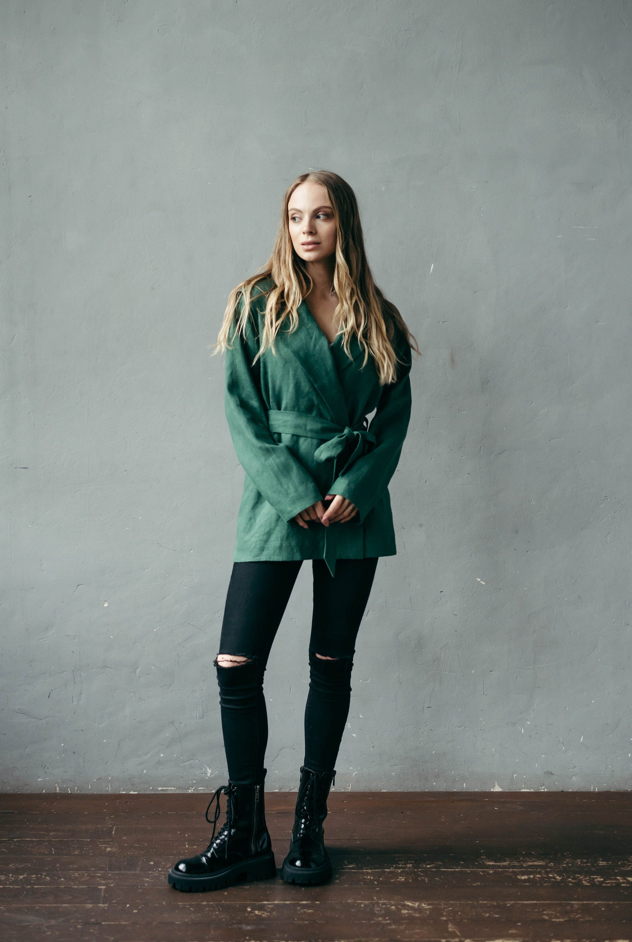 Linen Hooded Jacket for Women