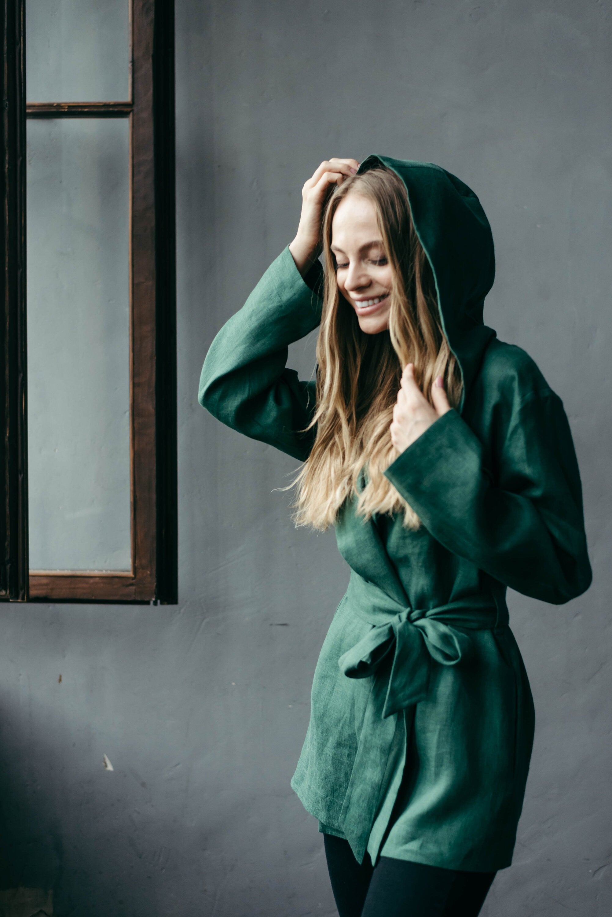 Linen Hooded Jacket for Women