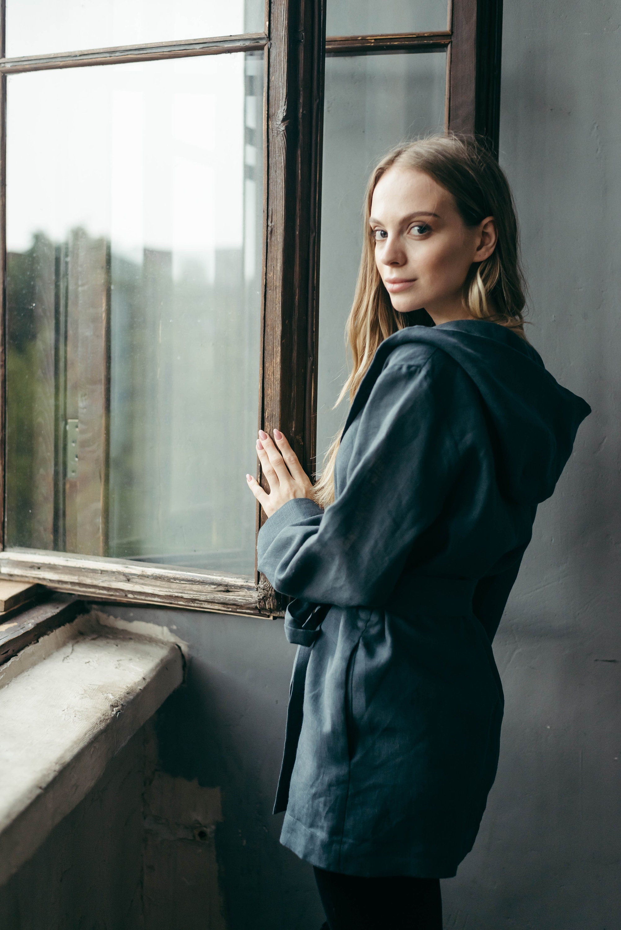 Linen Hooded Jacket for Women