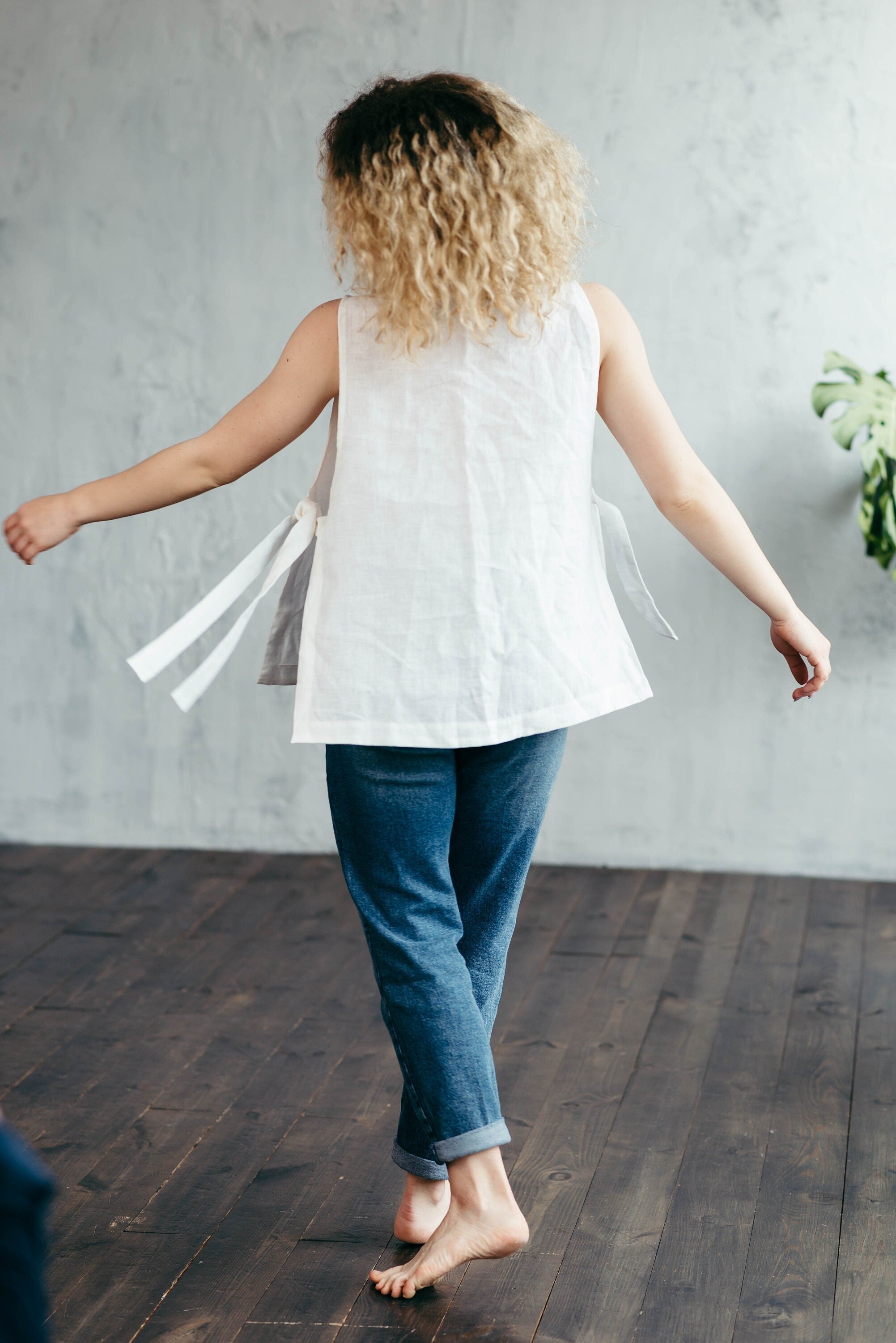 Casual Linen Side-Tie Top