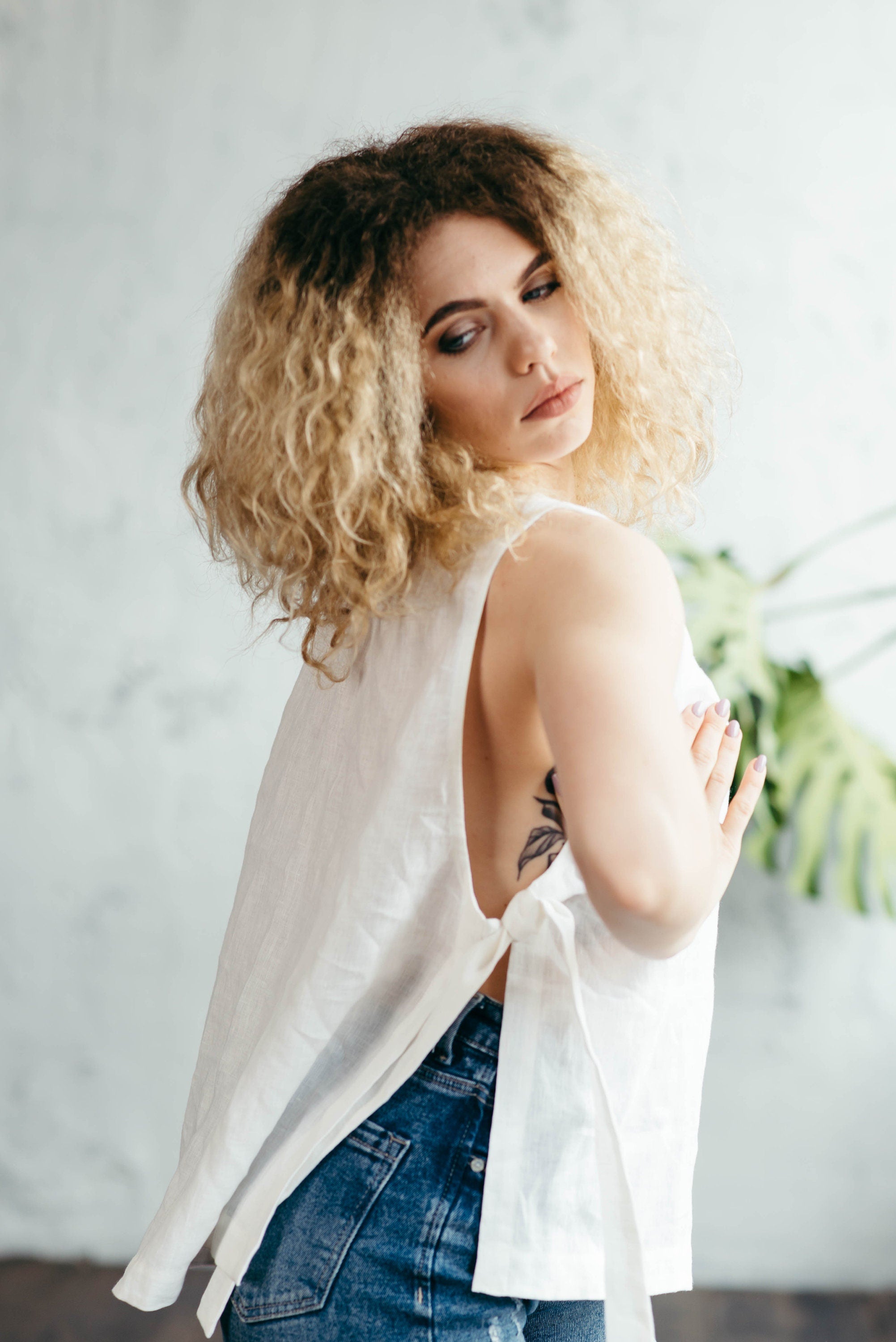 Casual Linen Side-Tie Top