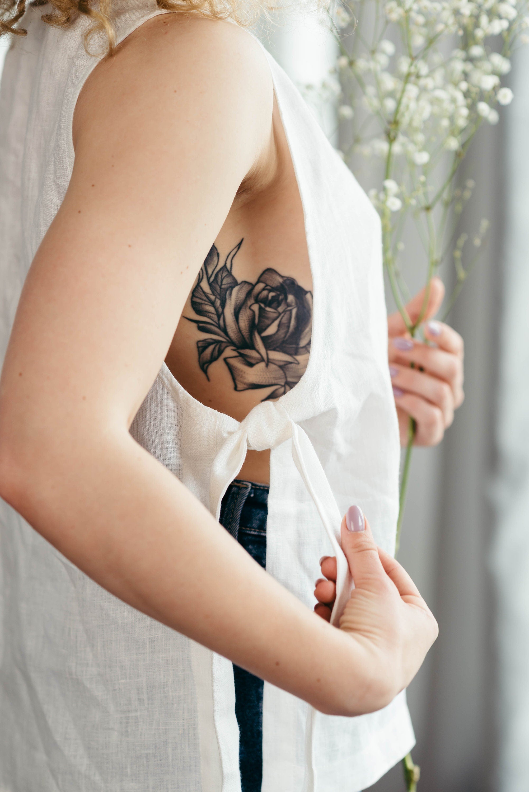 Casual Linen Side-Tie Top