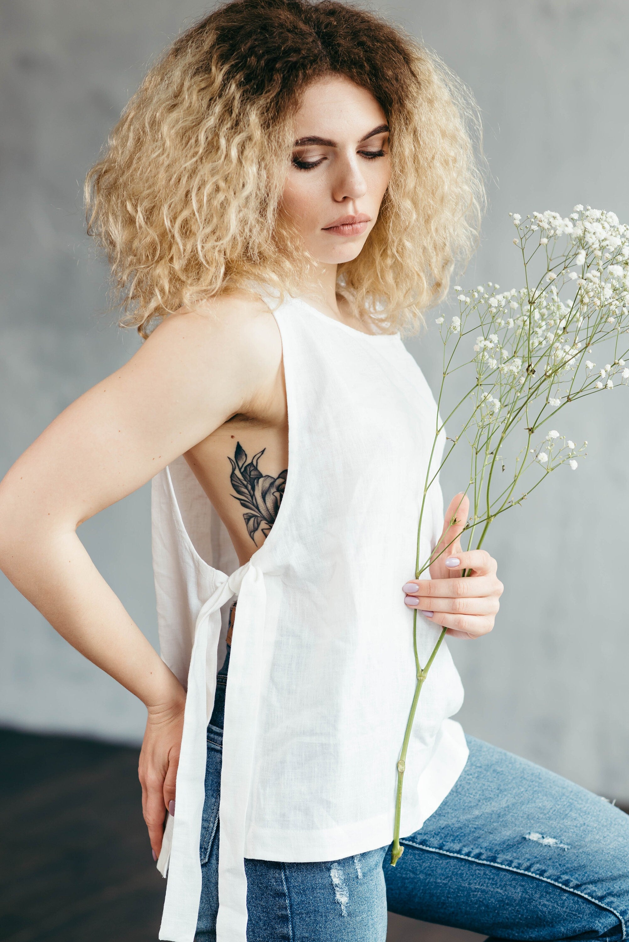 Casual Linen Side-Tie Top