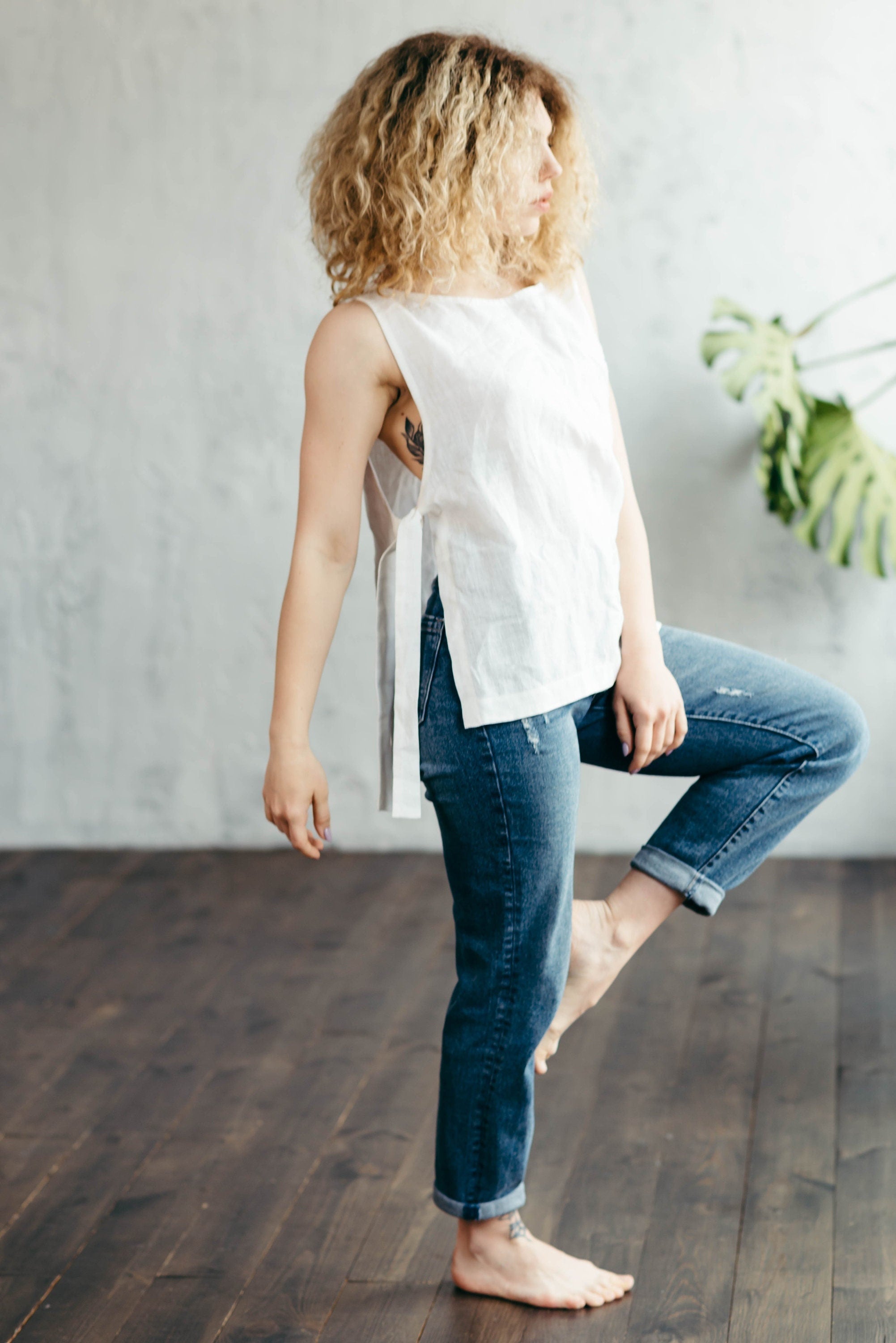 Casual Linen Side-Tie Top
