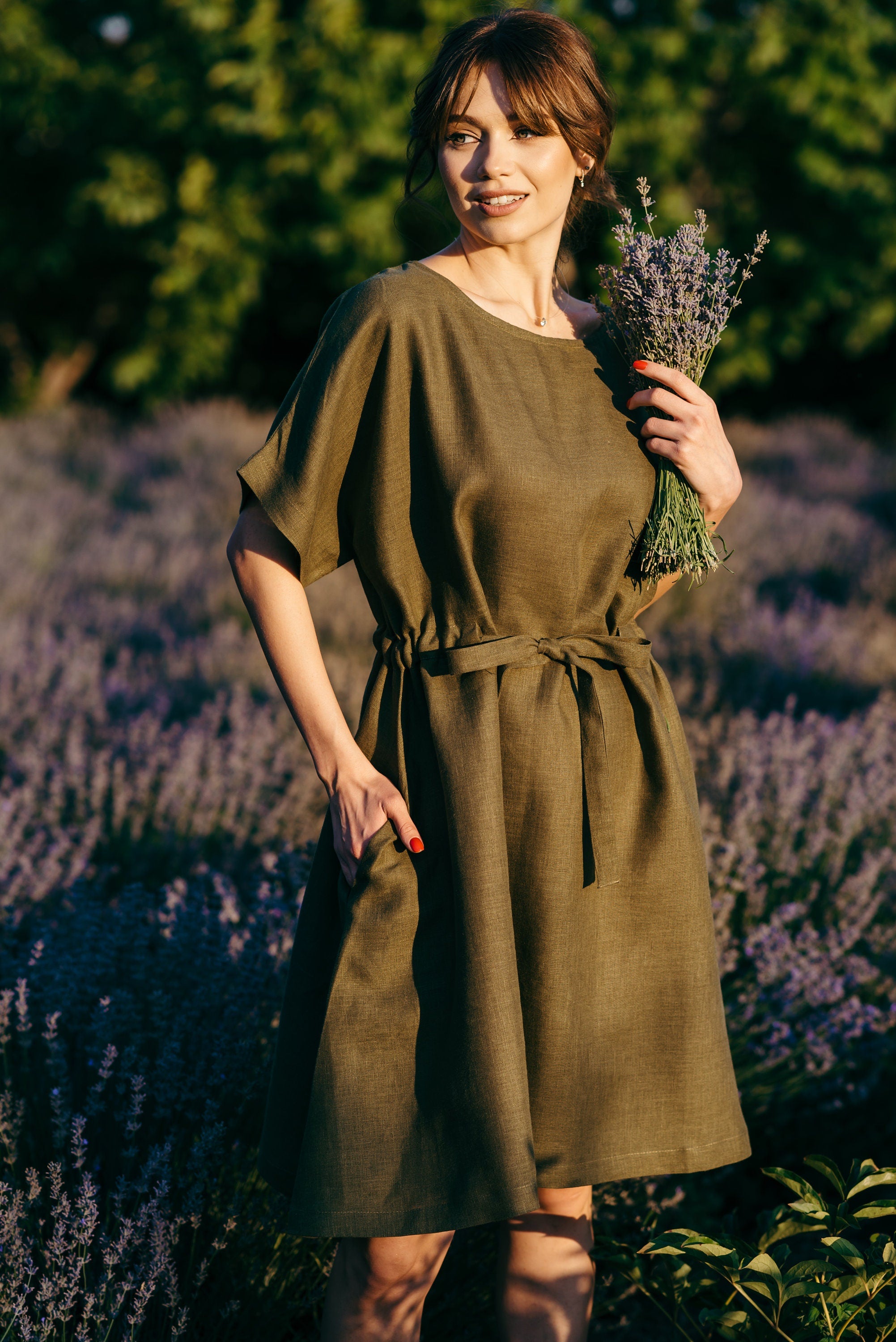 Linen Kaftan Dress – Short or Maxi