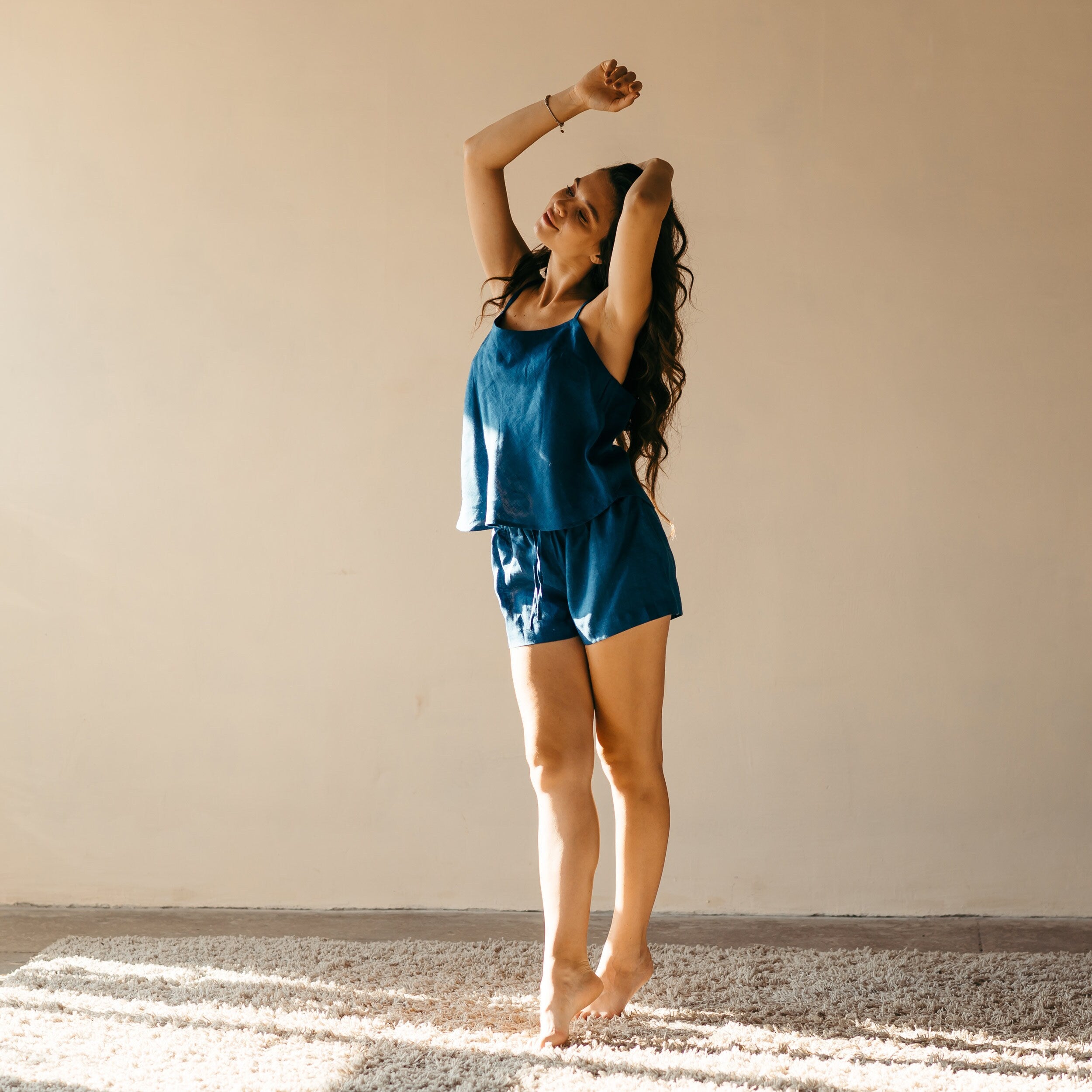 Linen Pyjama Shorts Set