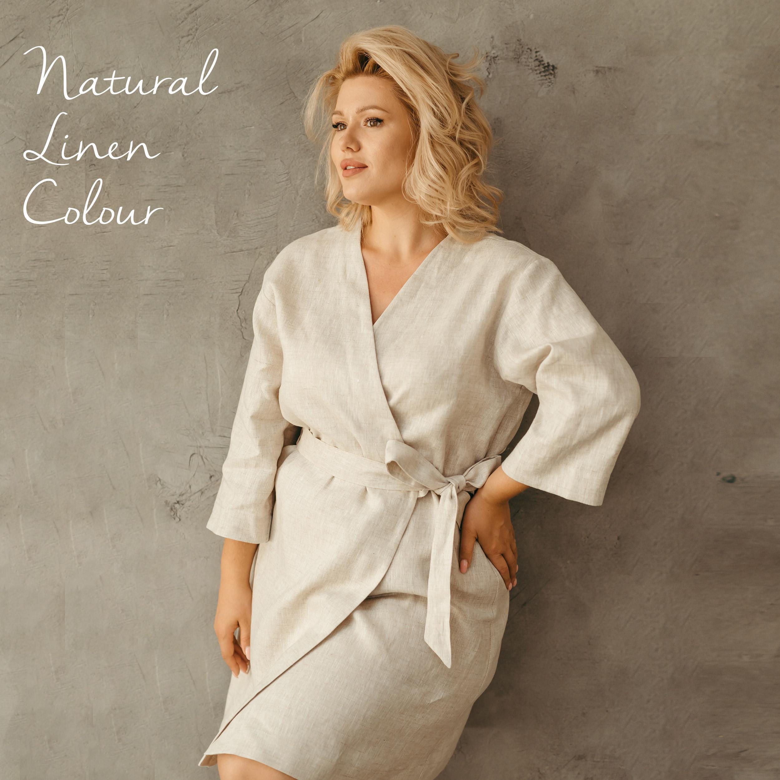 Linen Kimono Robe | Black