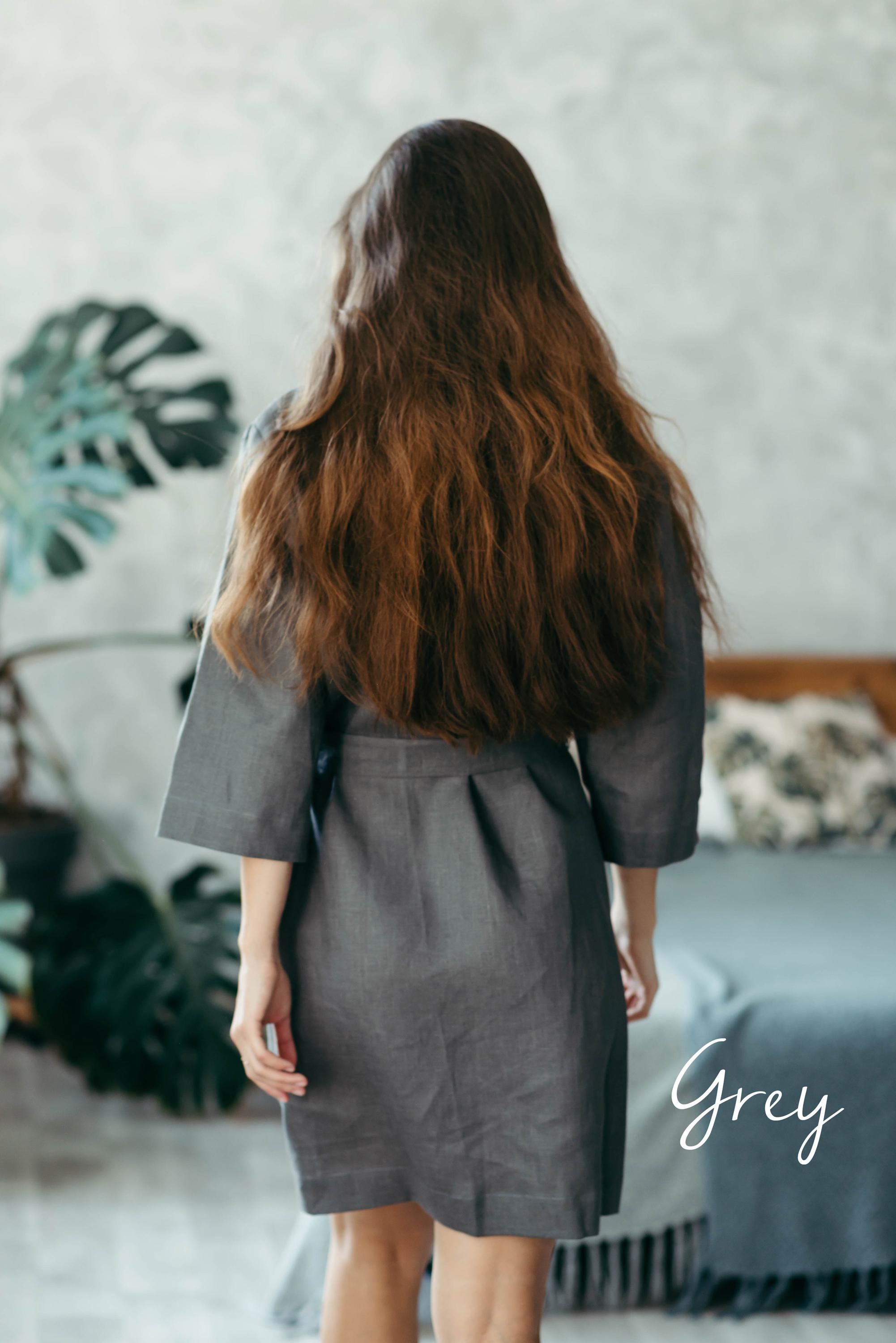 Short Kimono Robe | Natural Linen Colour