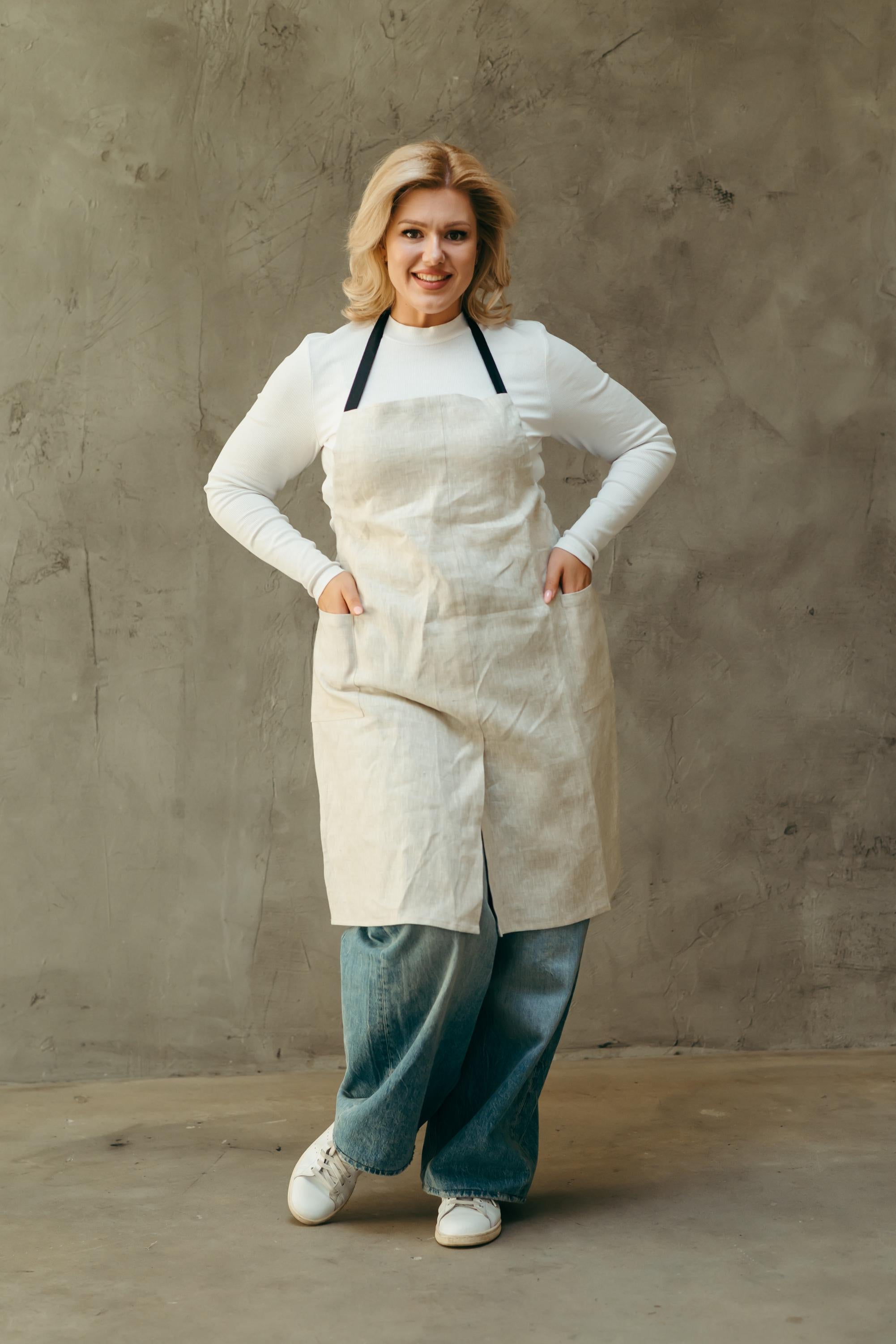 Linen Split Leg Craft Apron