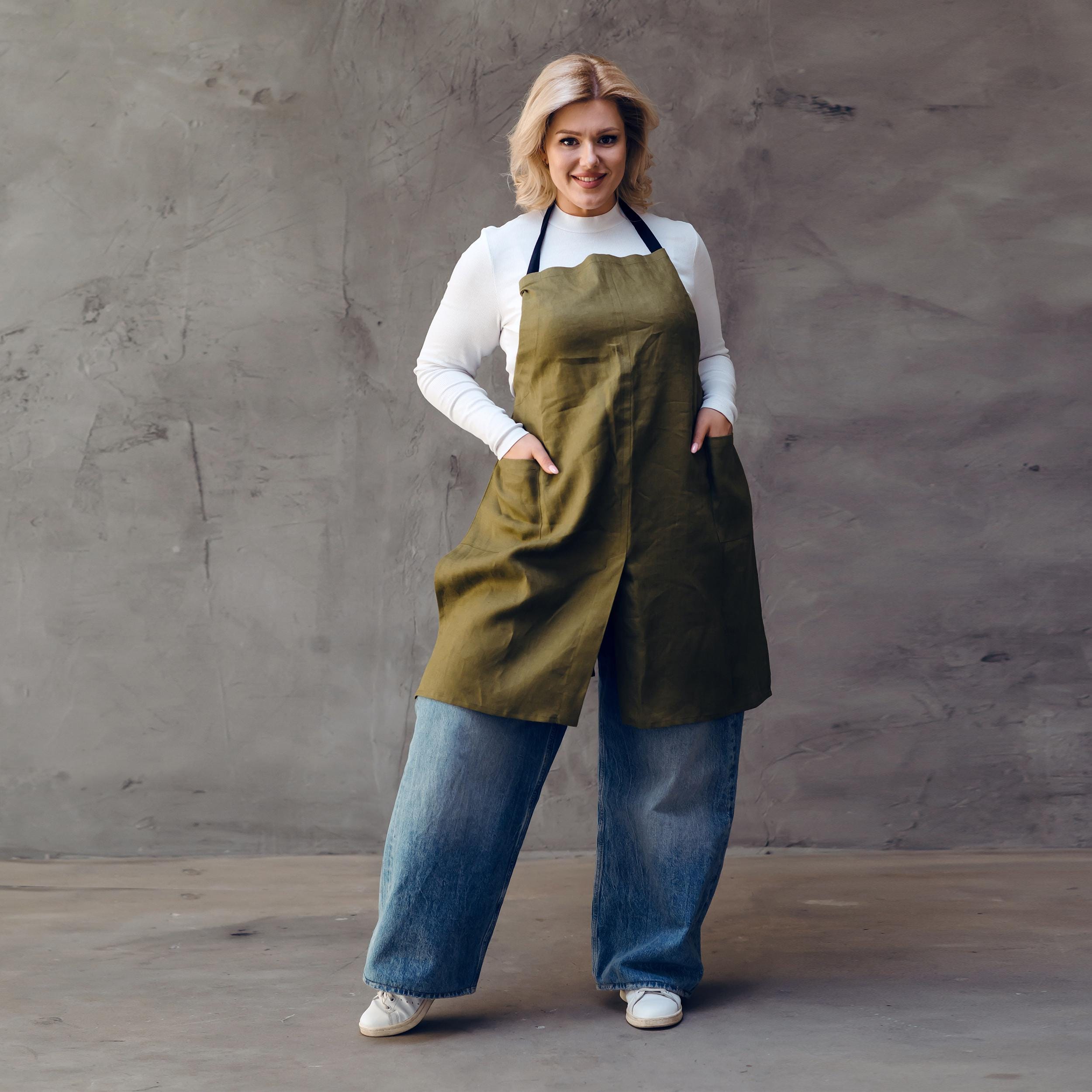 Natural Linen Artist Apron