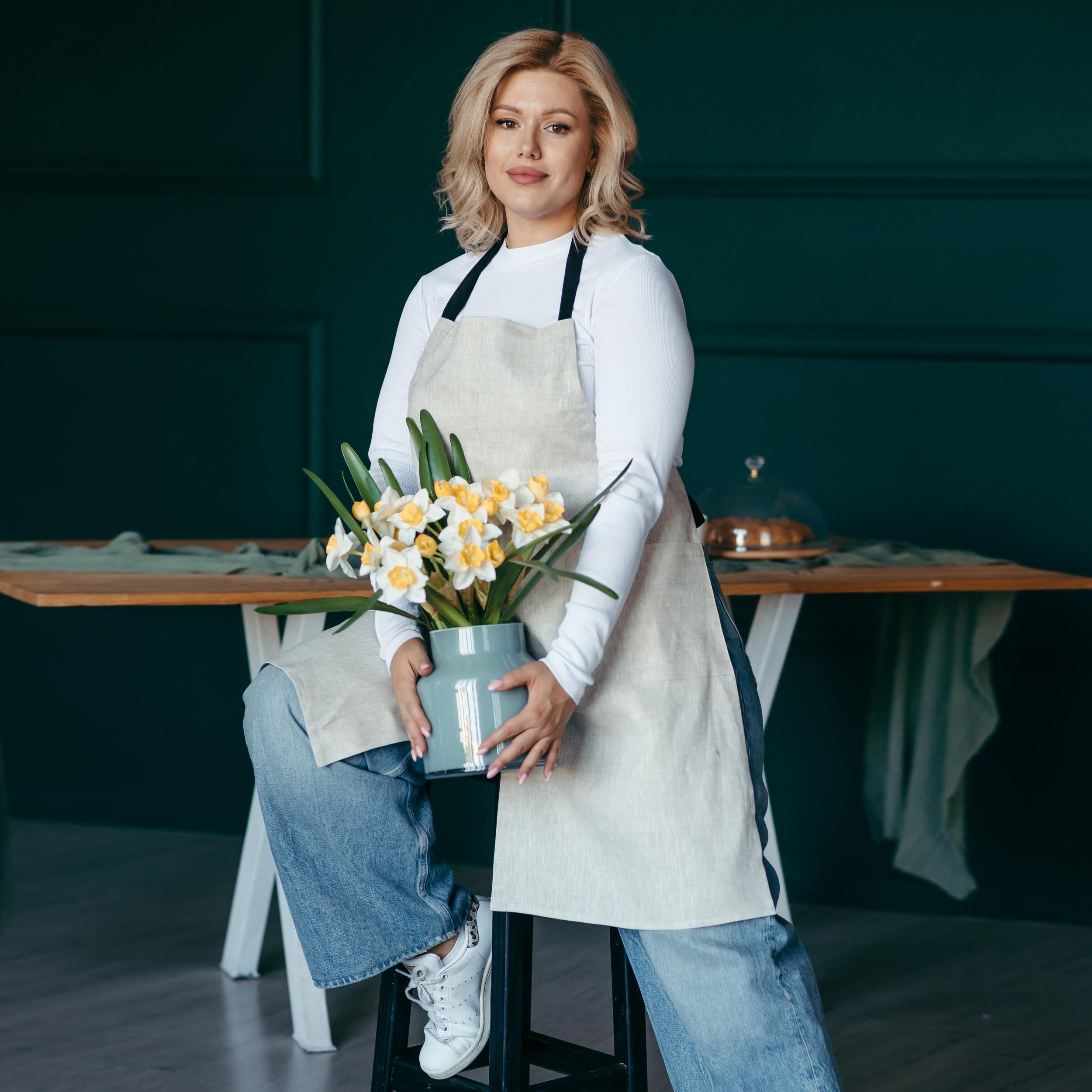 Natural Linen Artist Apron