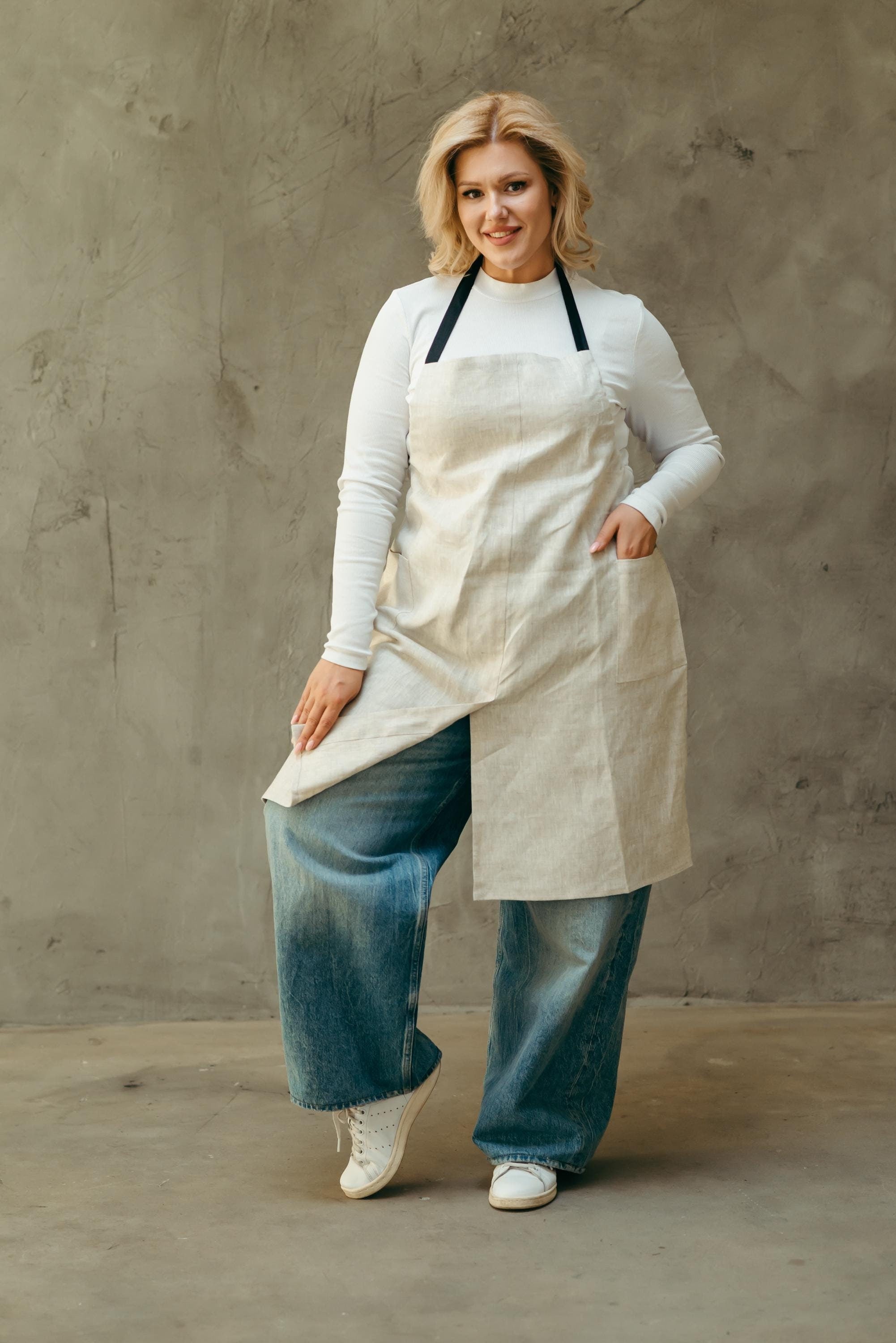 Natural Linen Artist Apron