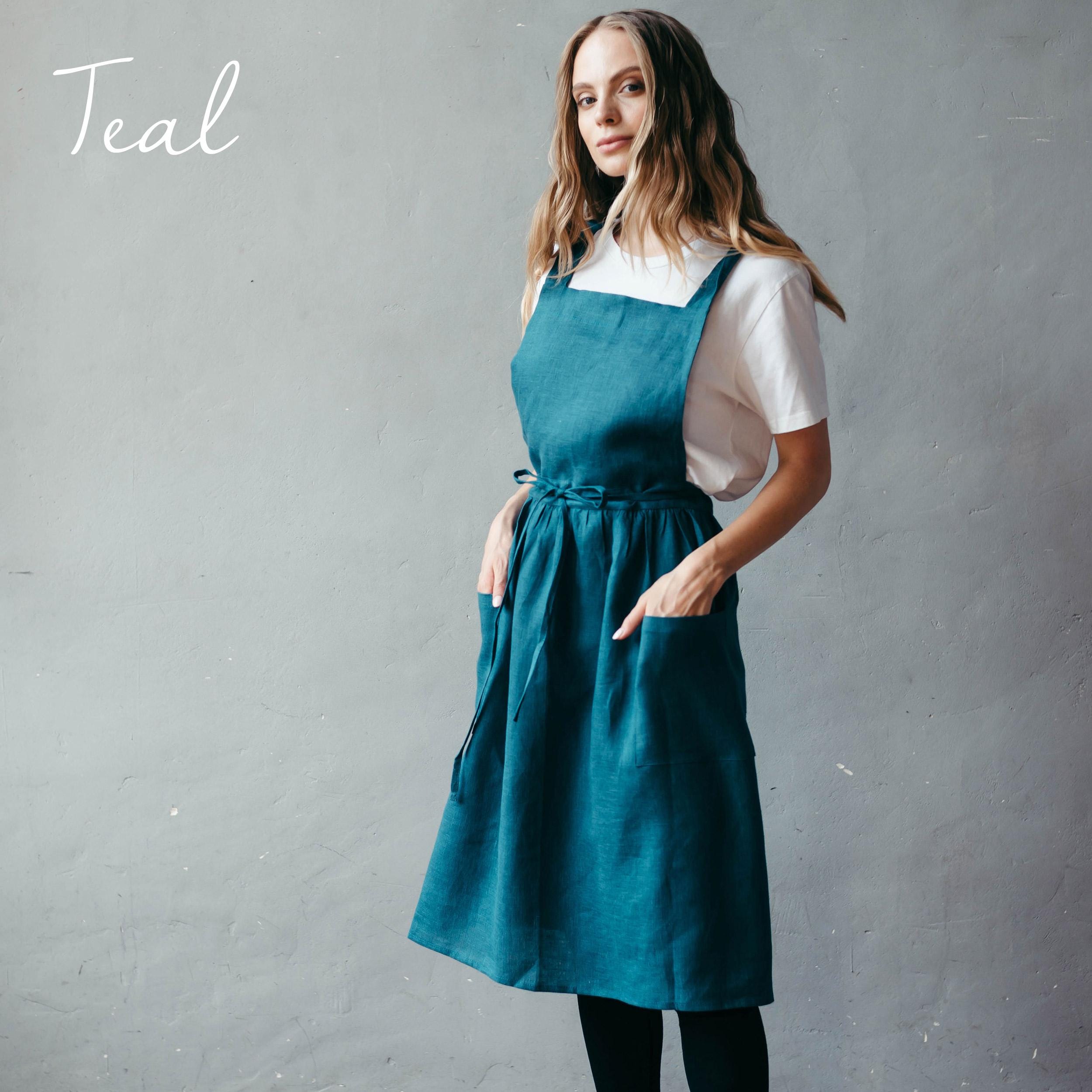 Linen Studio Apron | Artist’s Cross-Back Smock
