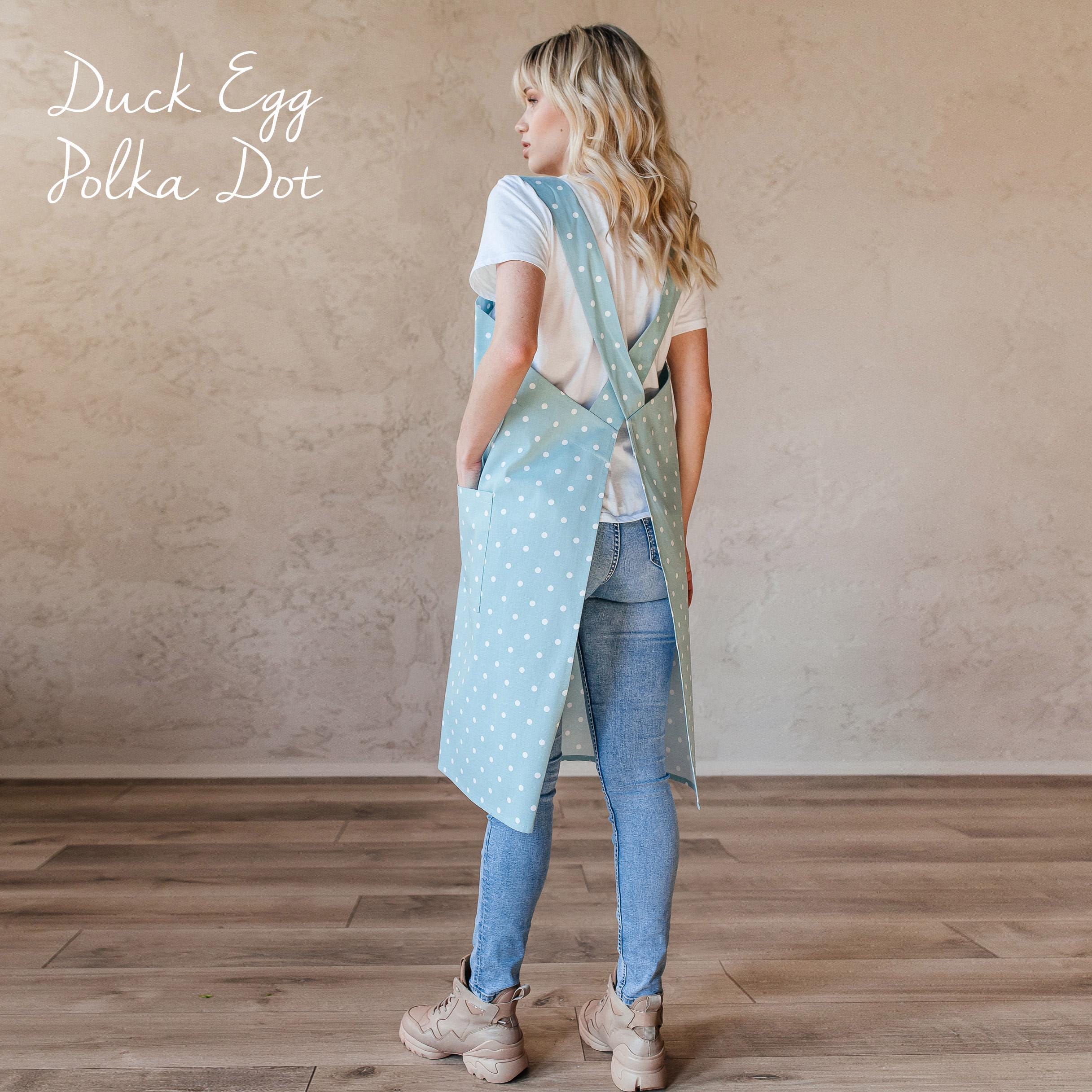 Printed Cotton Pinafore Apron | Herb Pots