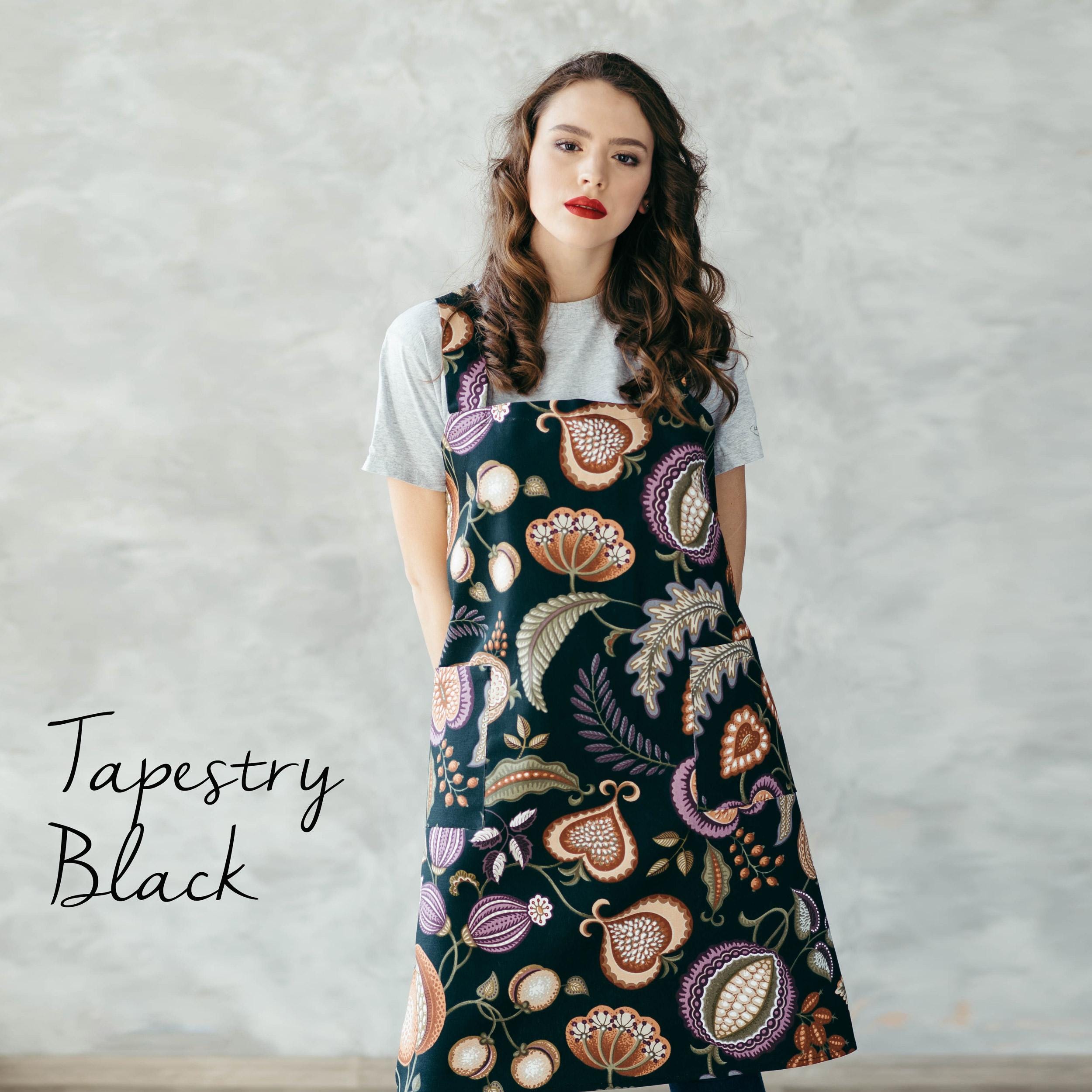 Printed Cotton Pinafore Apron | Hearts