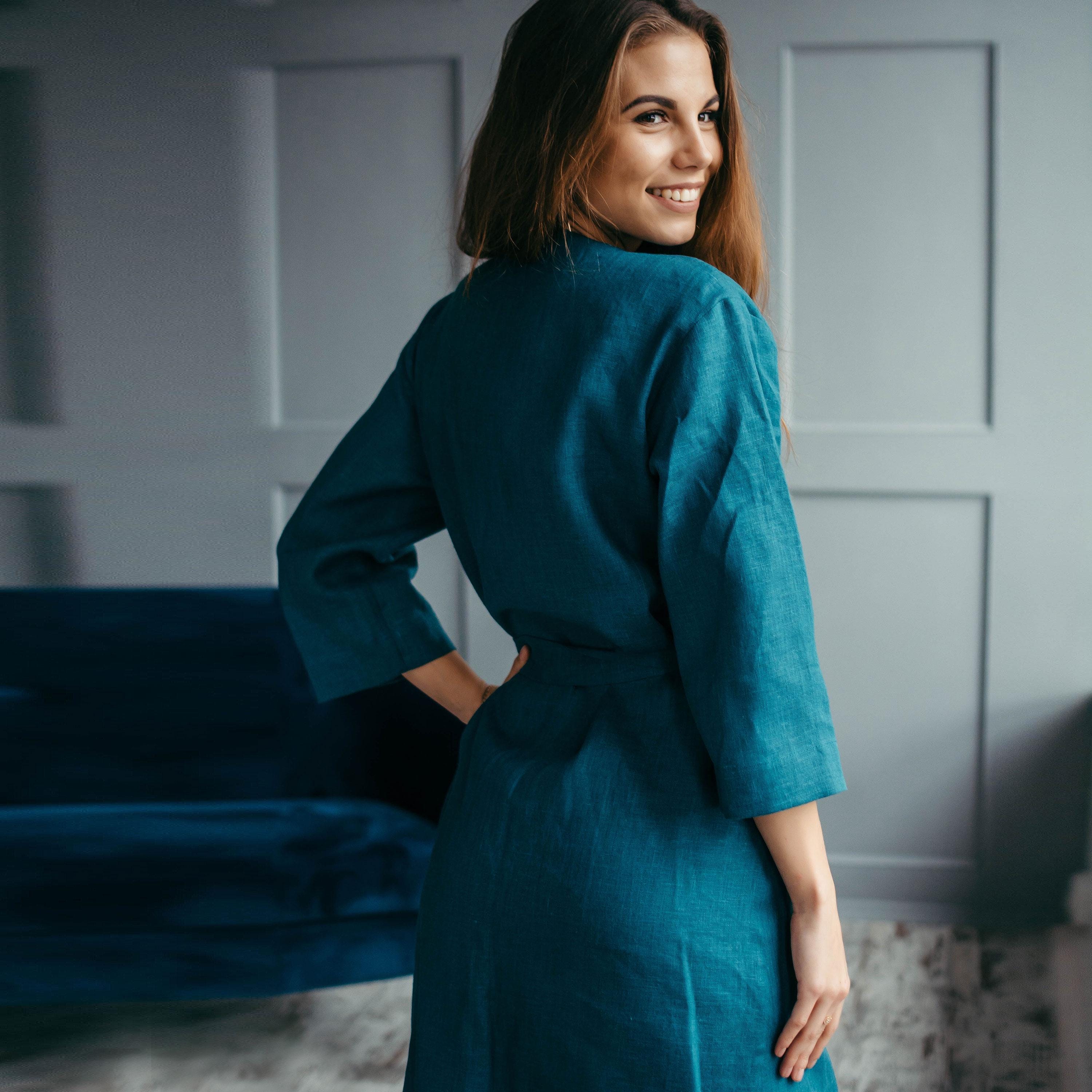 Short Kimono Robe | Natural Linen Colour