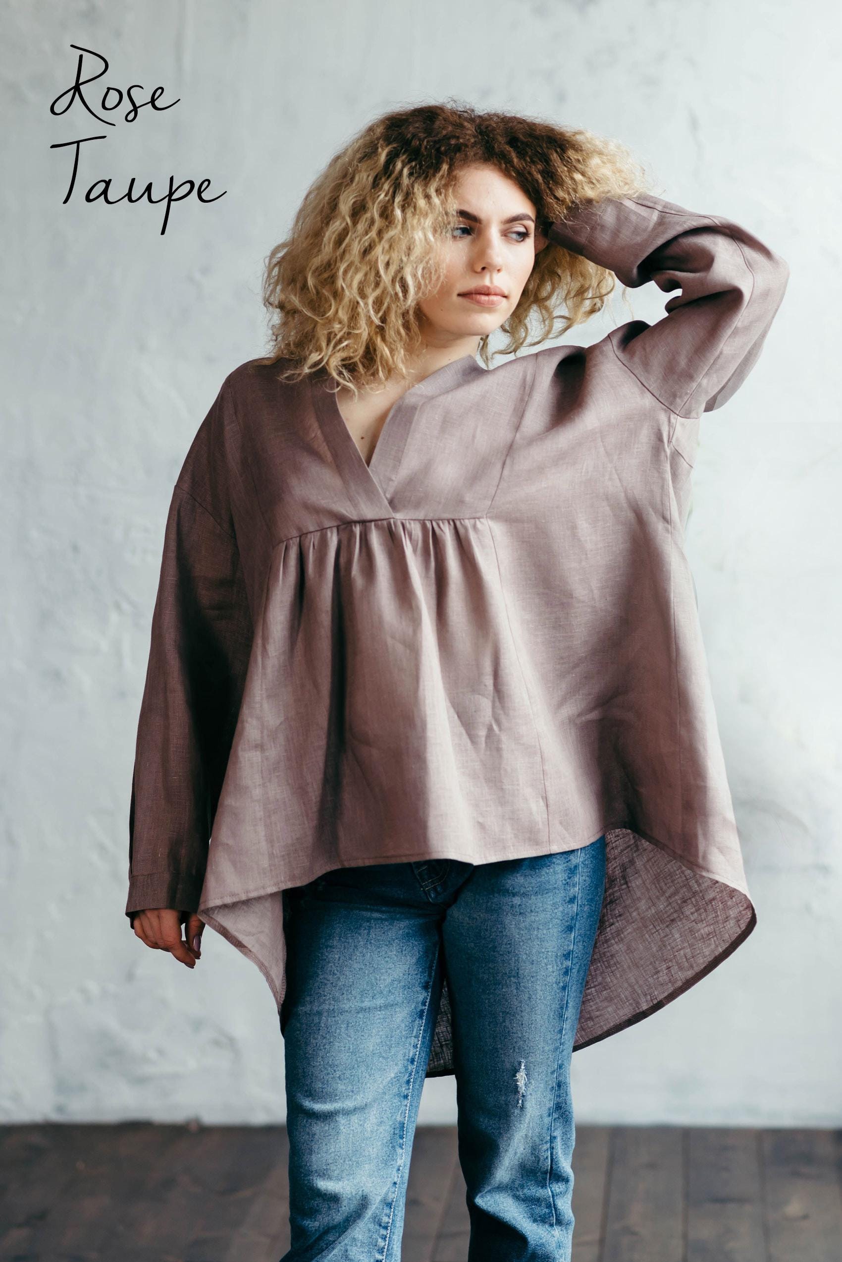 Blue Oversized Linen Shirt