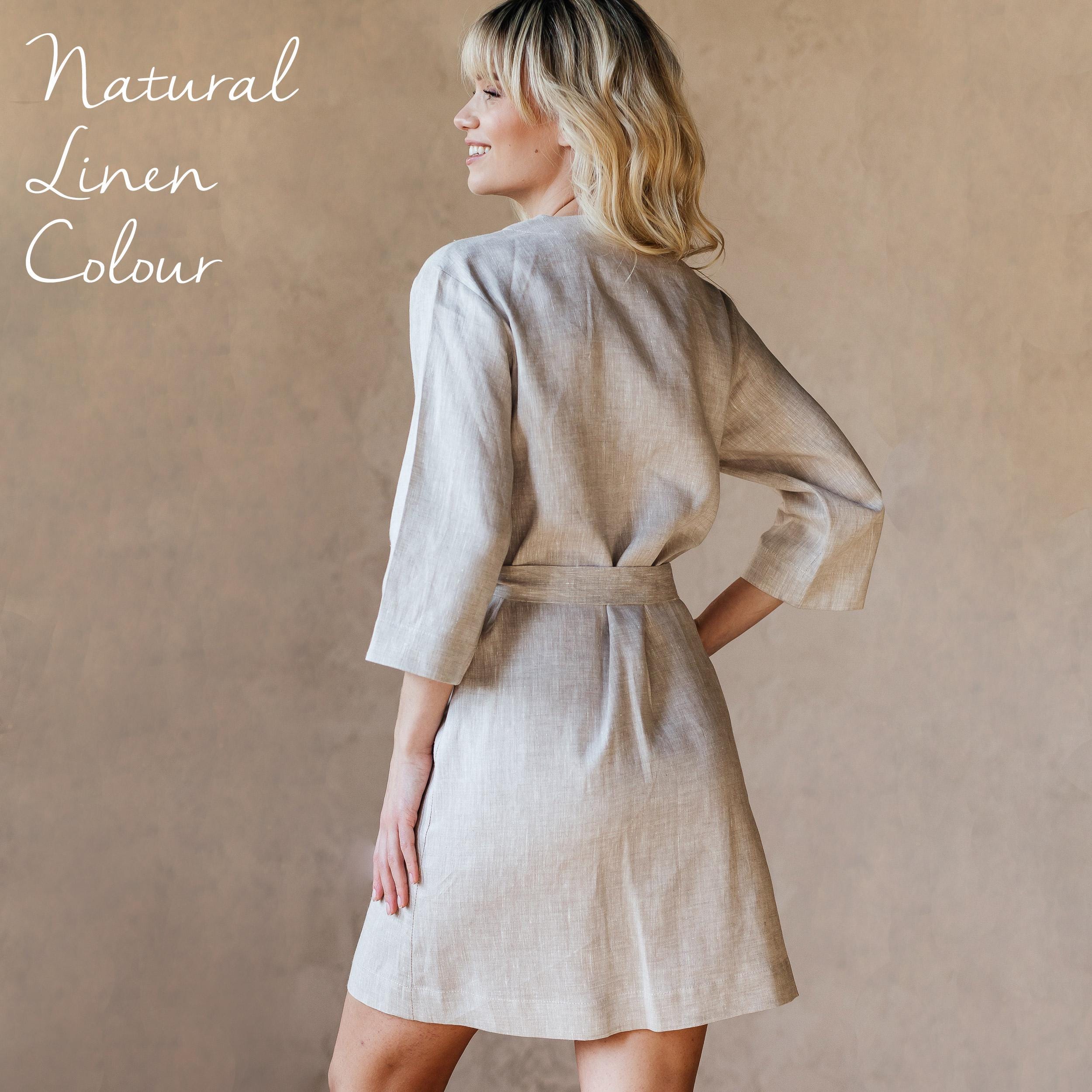 Linen Kimono Robe | Black