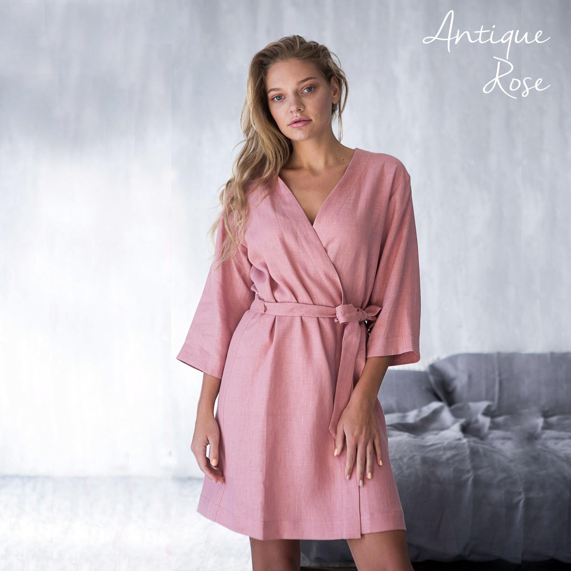Short Kimono Robe | Natural Linen Colour