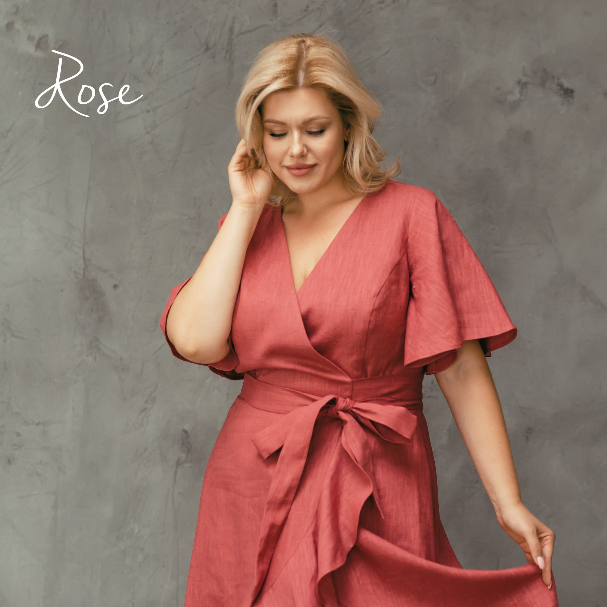 Linen Wrap Dress | Nordic Sky | Bridesmaid & Guest