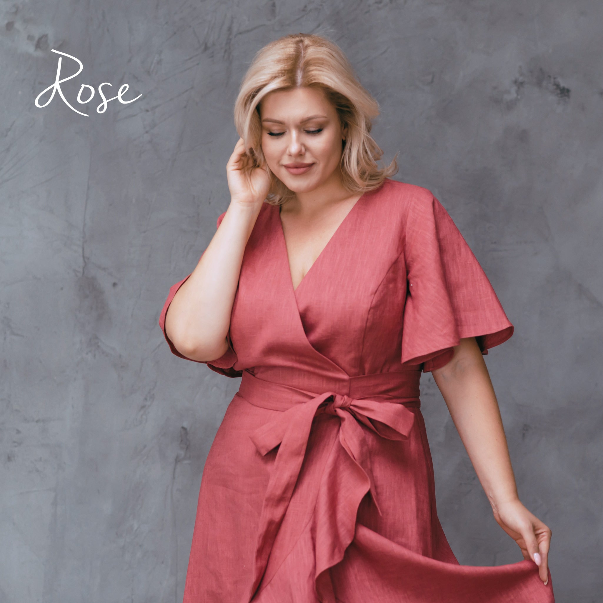 Linen Wrap Dress | Ochre | Bridesmaid Dress