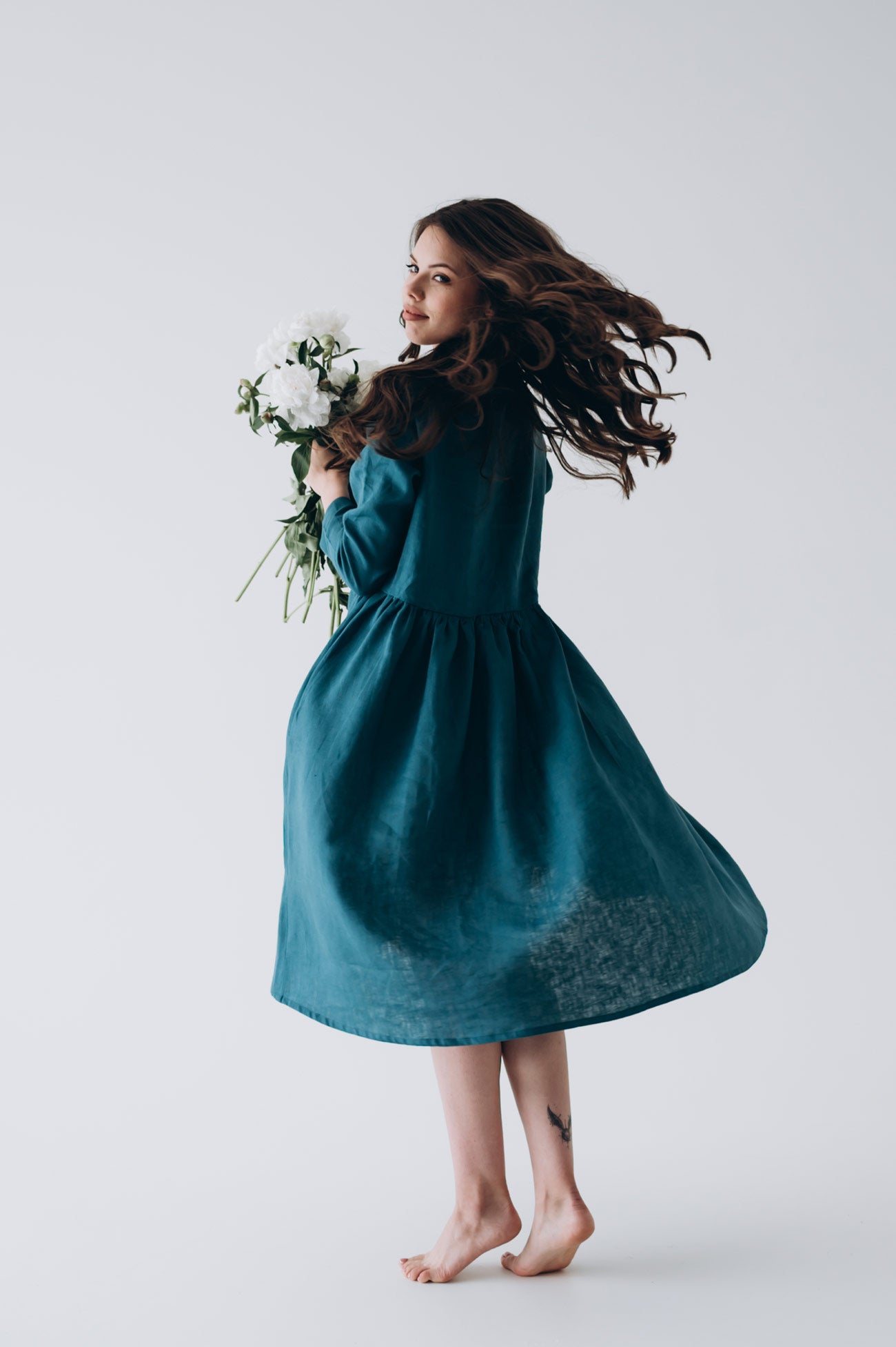 Relaxed Linen Smock Dress