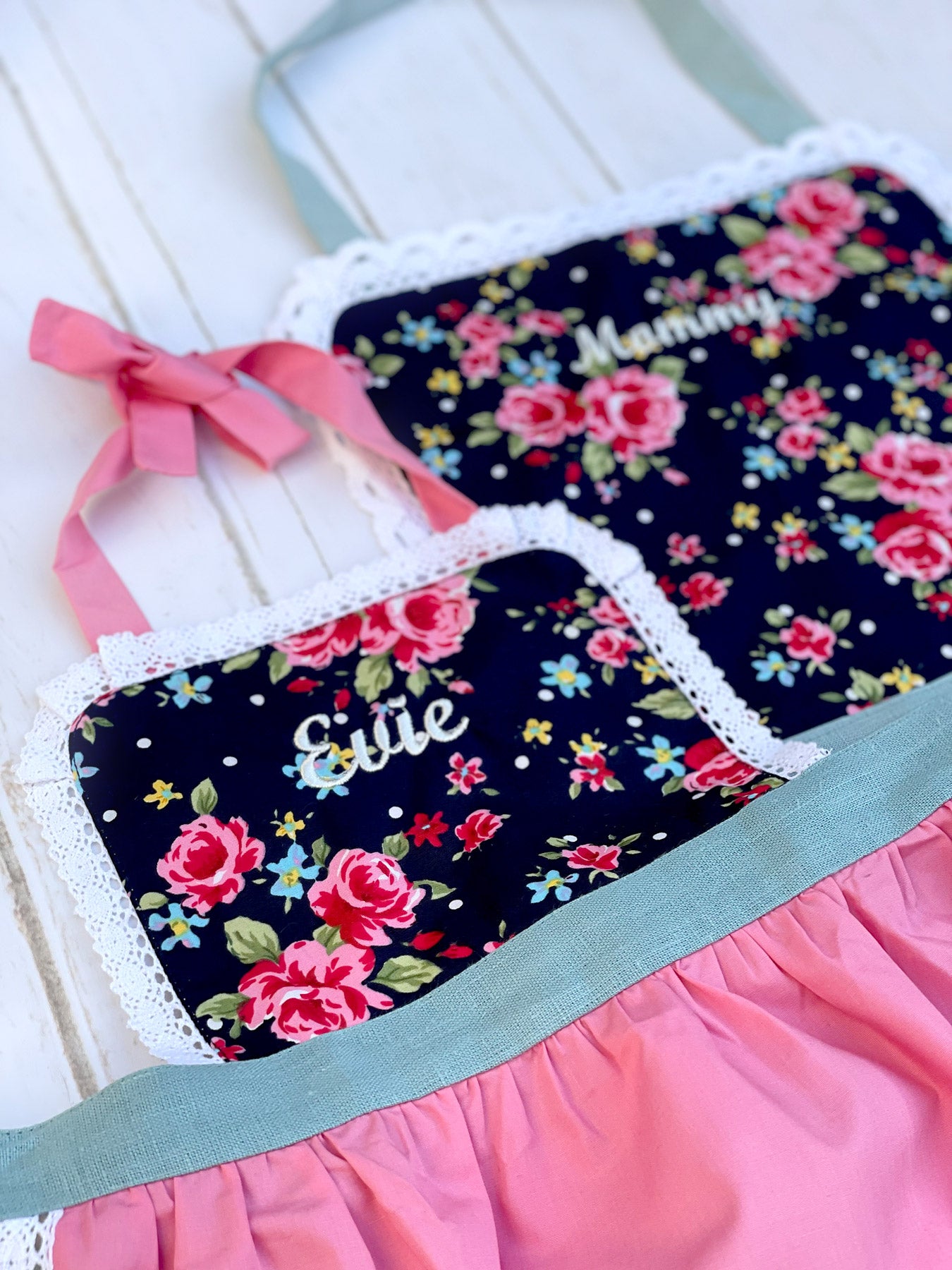 Kids’ Personalised Aprons | Pink Prints, Stripes and Florals