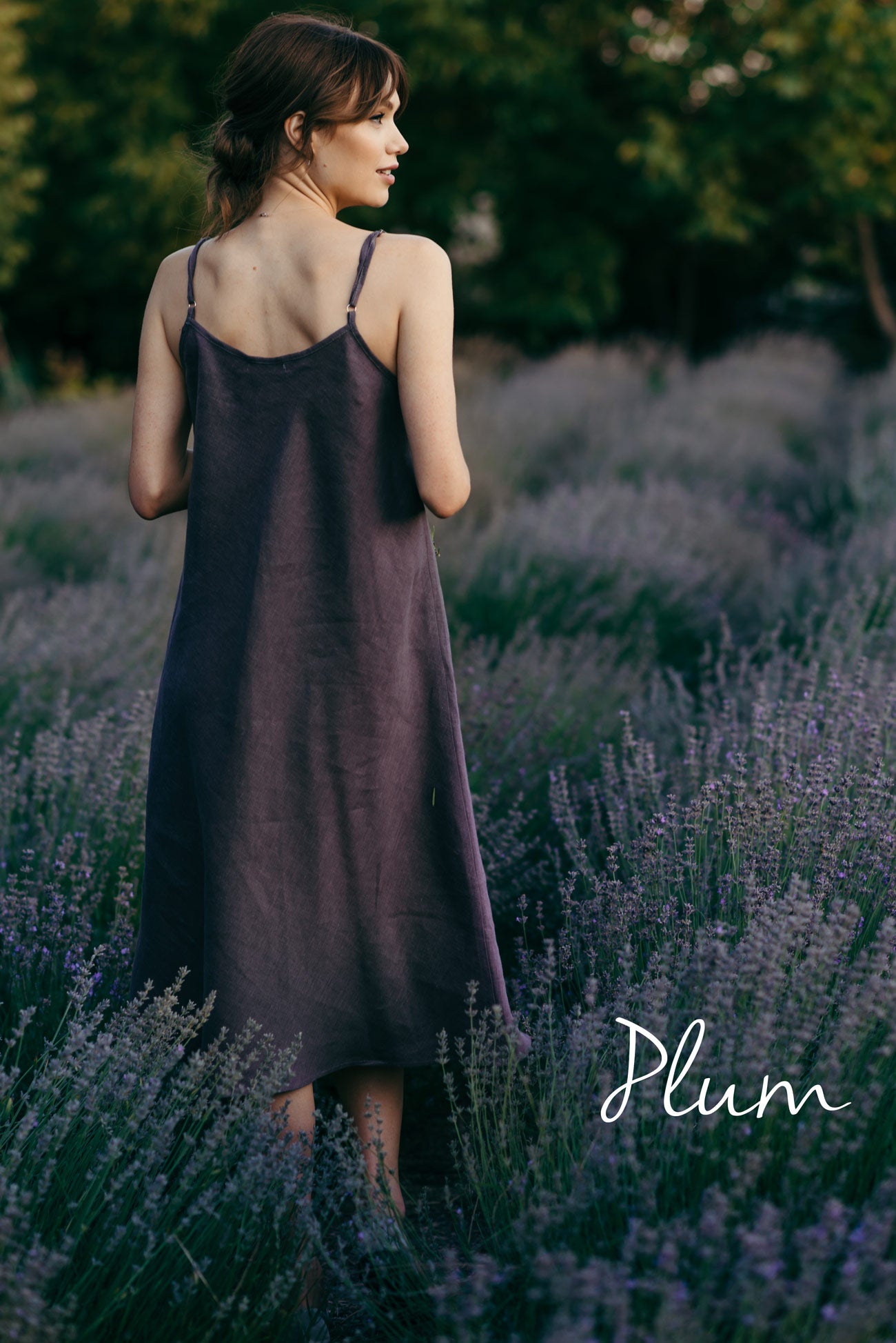 Asymmetric Linen Slip Dress