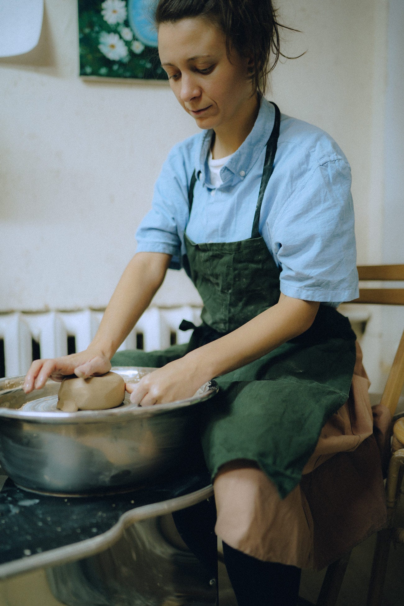 Natural Linen Artist Apron