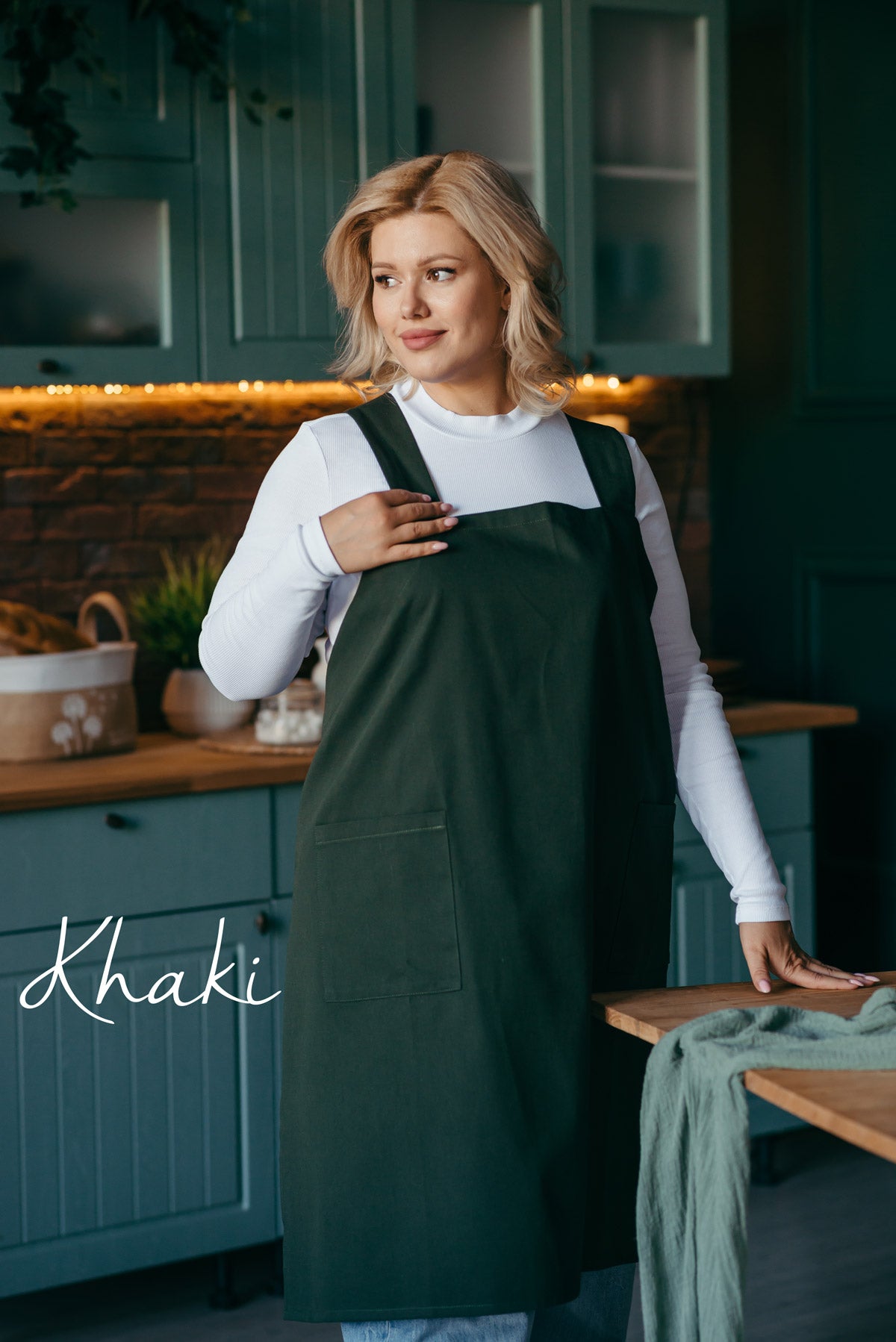 Durable Cotton Canvas Pinafore Apron | Grey