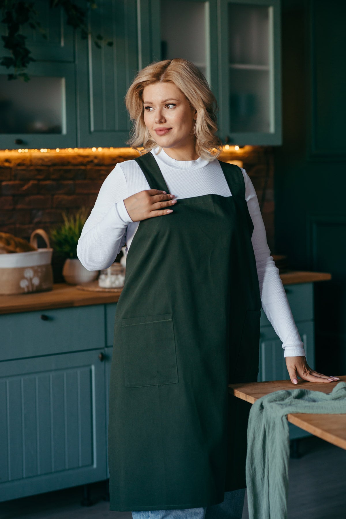 Durable Cotton Canvas Pinafore Apron | Grey