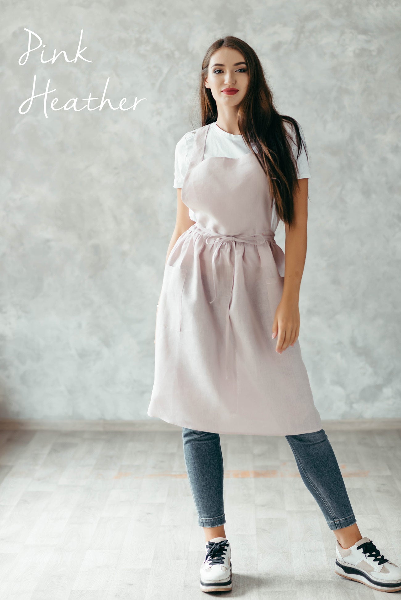 Cross-Back Linen Apron for Women