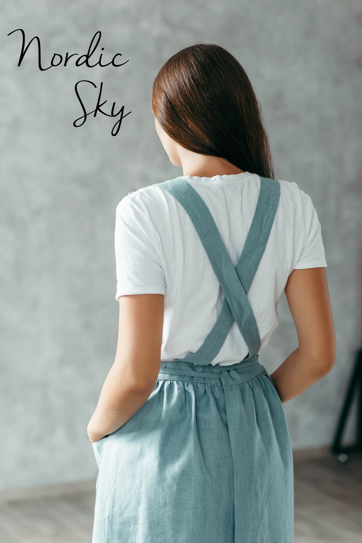 Cross-Back Linen Apron for Women