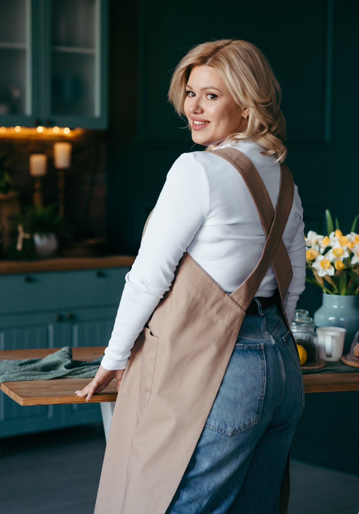 Durable Cotton Canvas Pinafore Apron | Grey